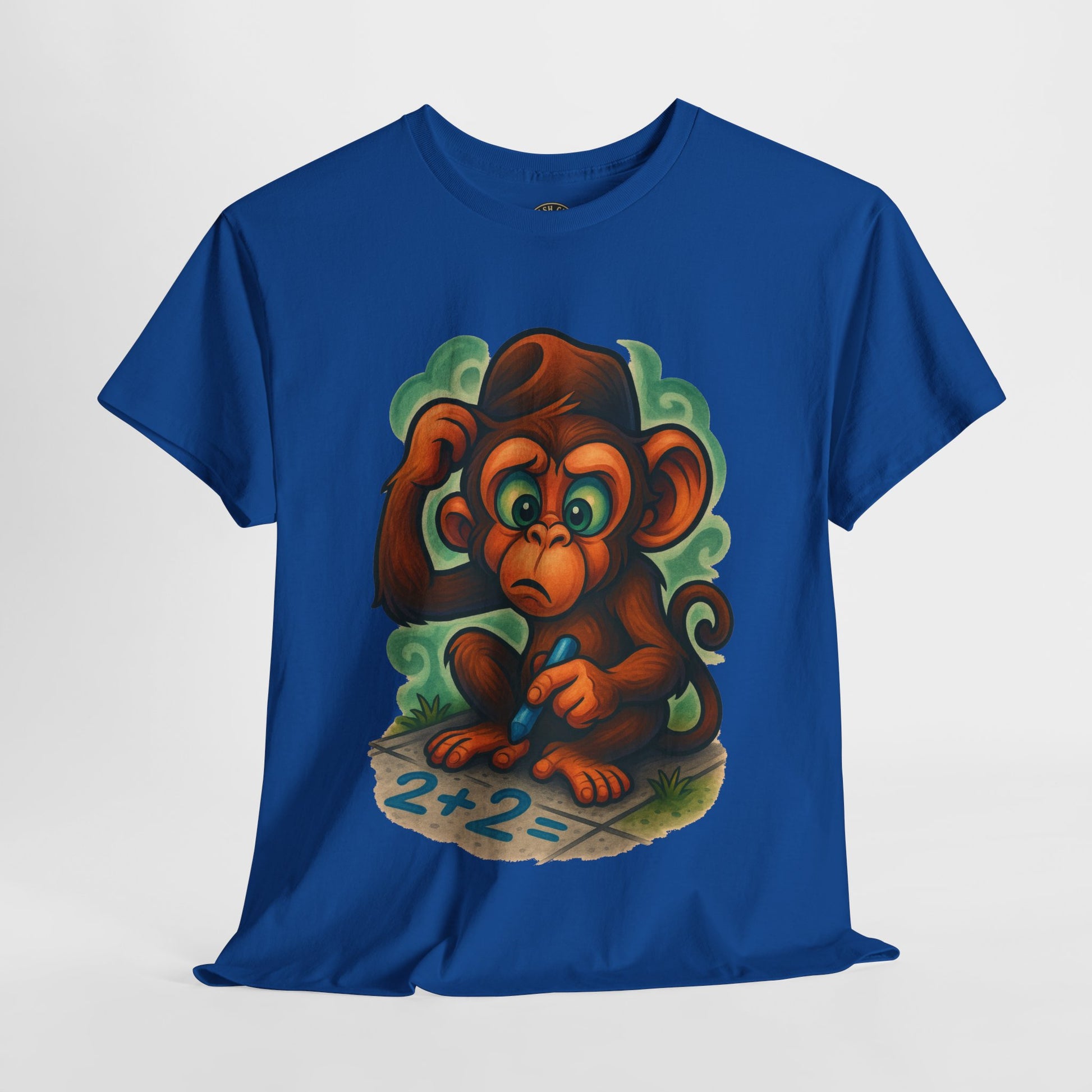 Confused Monkey Math Shirt – Funny Thoughtful Graphic Tee | Unisex Gildan 5000