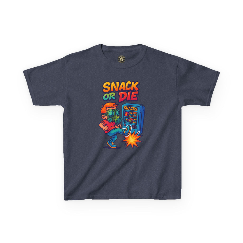 Snack or Die Kids T-Shirt – Funny Retro Gaming Tee for Kids | Playful Cotton Shirt for Snack Lovers