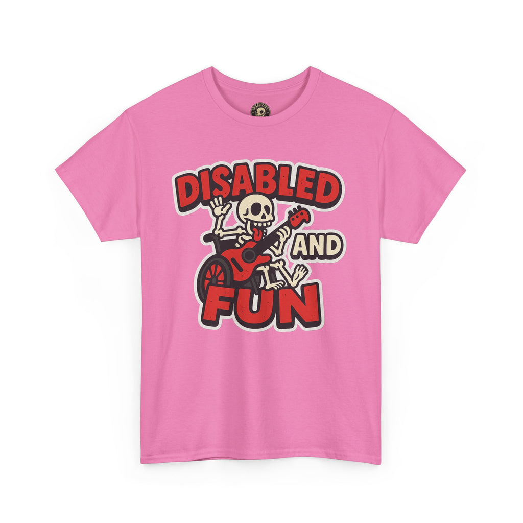 Disabled and Fun Unisex Heavy Cotton Tee, Casual Shirt, Gift for Friends, Music Lovers Gift, Fun T-Shirt, Halloween Wear, Everyday Comfort