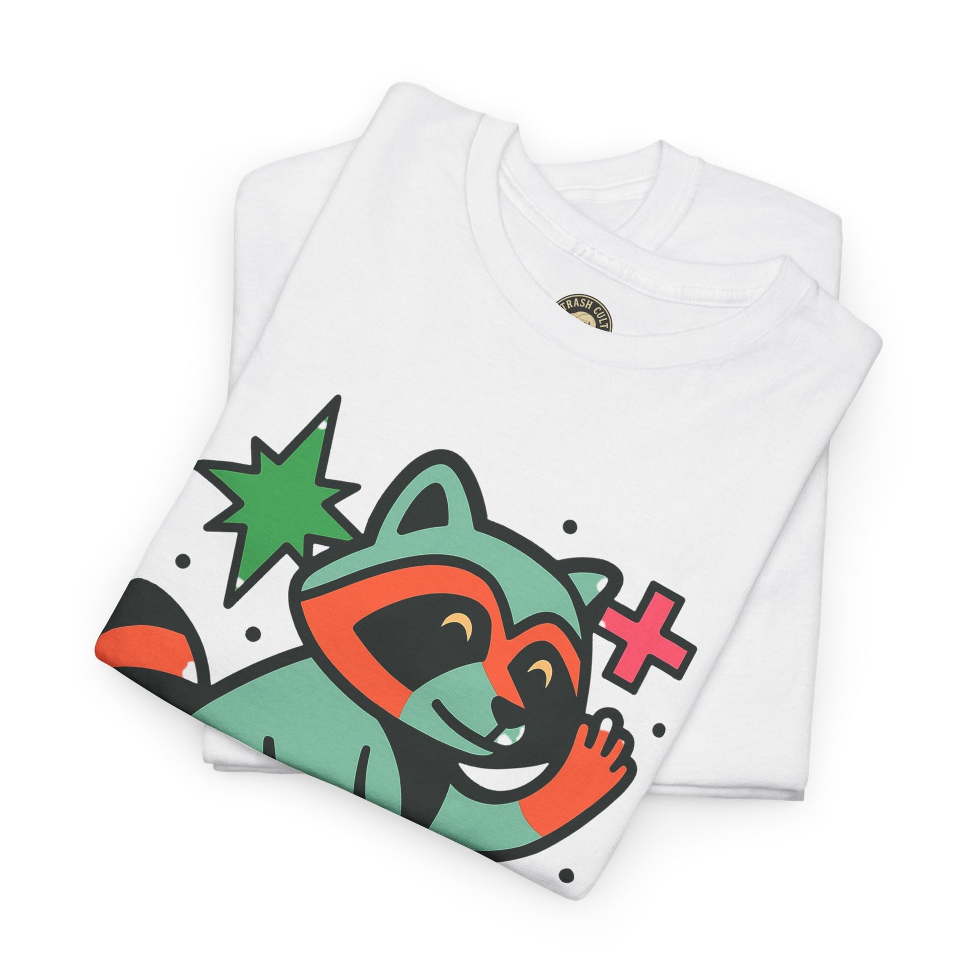 Playful Raccoon Unisex Heavy Cotton Tee | Cute Animal Shirt for Nature Lovers, Graphic Tee, Gift for Kids, Casual Wear, Eco-Friendly