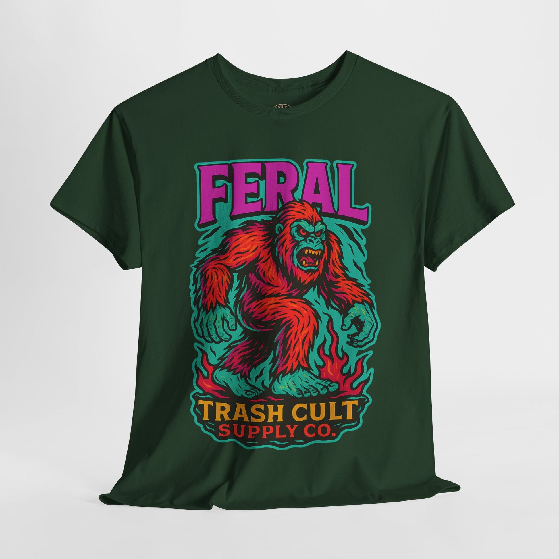 FERAL Bigfoot Shirt – Trashcore Bold Colors | Trash Cult Supply Co | Gildan 5000 Tee