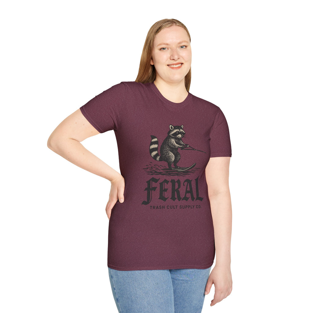 Feral Water Skiing Raccoon Vintage Shirt – Trash Cult Supply Co. | Gildan 2000 Softstyle