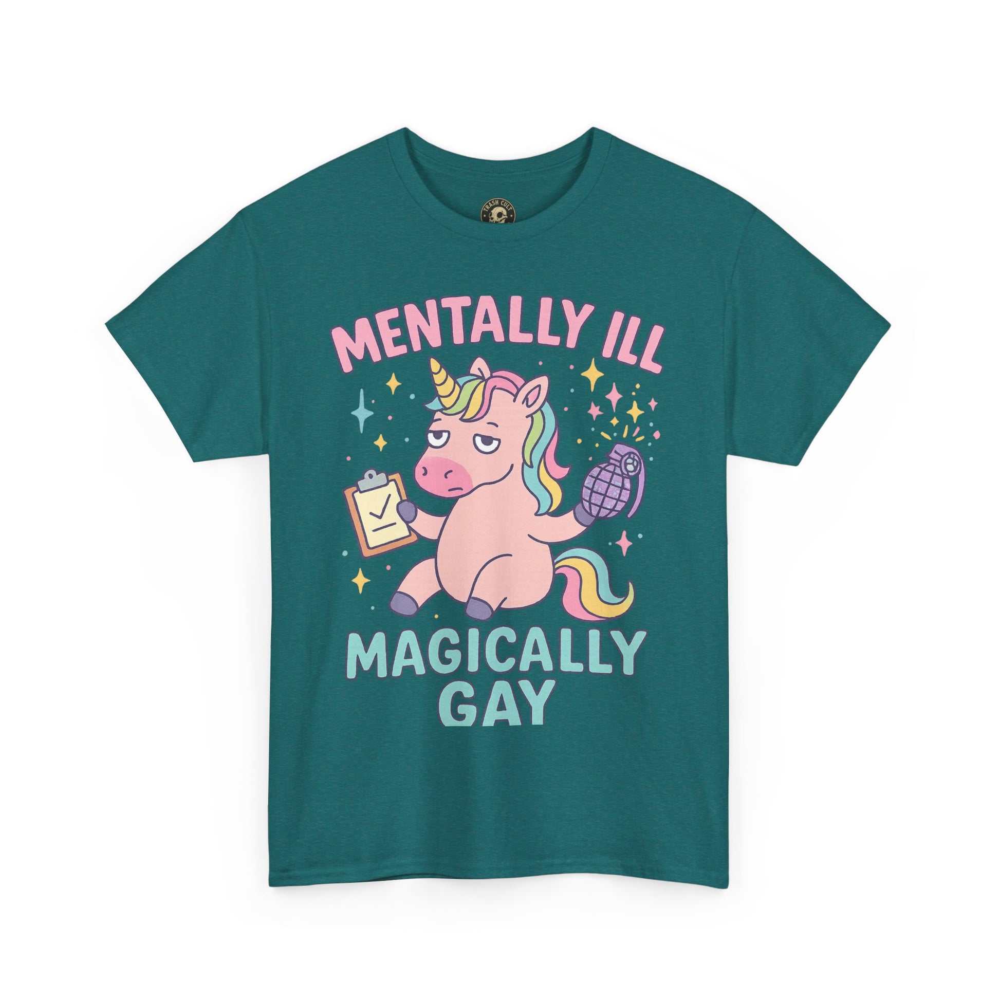 Mentally Ill, Magically Gay Unicorn Shirt – Funny Pastel Pride Tee