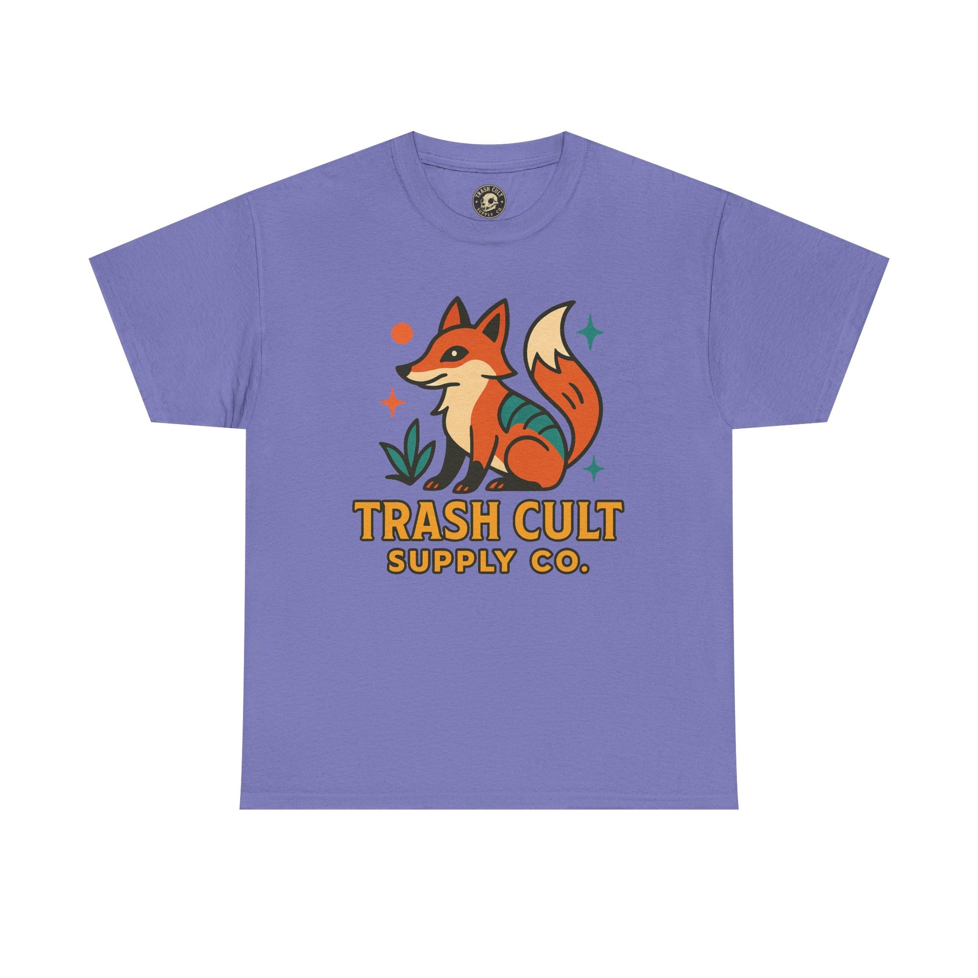Trash Cult Fox Unisex Heavy Cotton Tee - Eco-Friendly Fashion Statement, Perfect for Nature Lovers, Casual Wear, Gifts, and Festivals