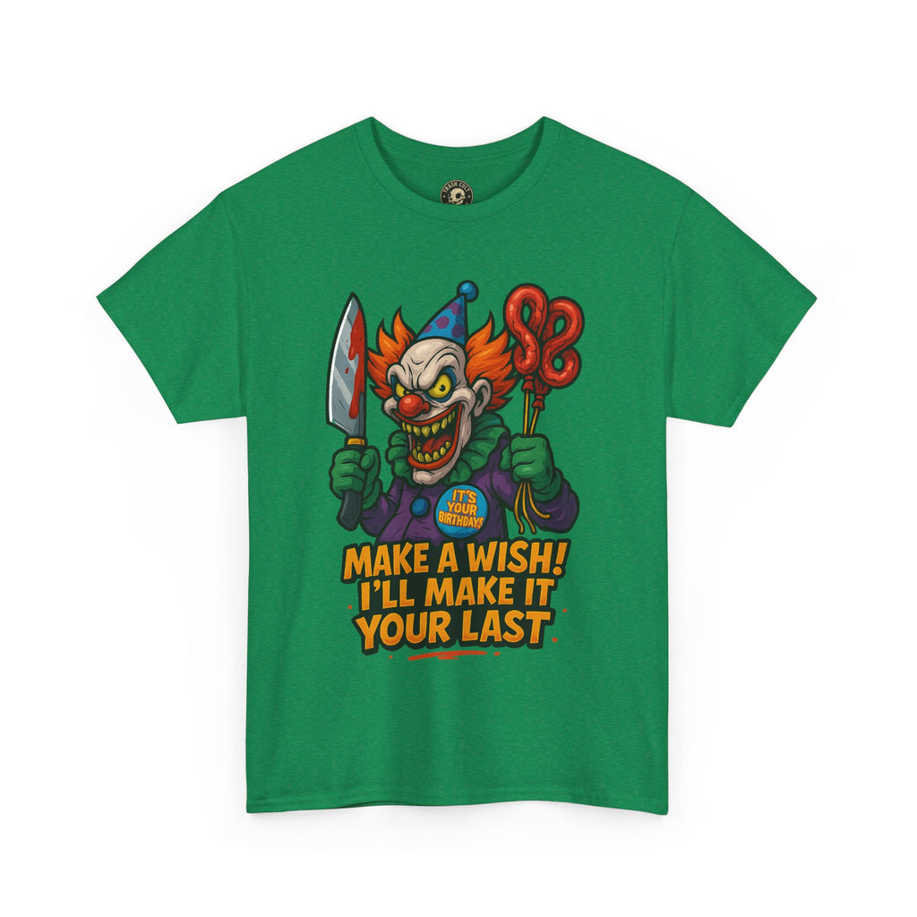 Creepy Clown Tee - Halloween Costume Shirt, Unisex Heavy Cotton Tee, Spooky Graphic Tee, Gag Gift, Horror Fan Apparel