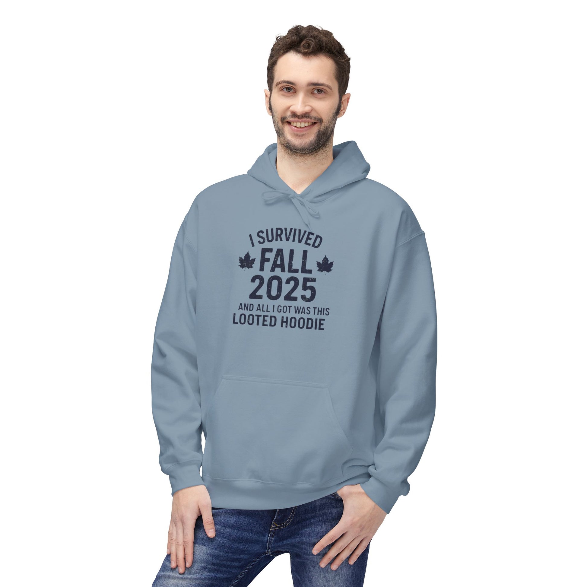 I Survived Fall 2025 Hoodie – Looted Hoodie Meme Sweatshirt – Fall of Humanity Collection – Trash Cult Supply Co.