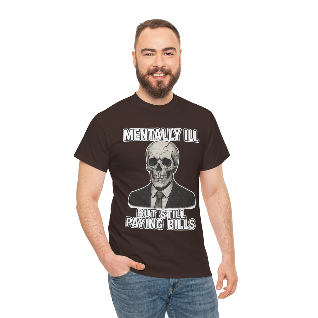Mental Health Awareness Tee, Unisex Skull Shirt, Funny Graphic Tee, Quirky Casual Wear, Gifts for Friends, Halloween Apparel