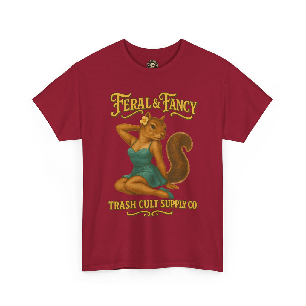 Feral & Fancy Pin-Up Squirrel Shirt – Vintage 1950s Style | Trash Cult Supply Co | Gildan 5000