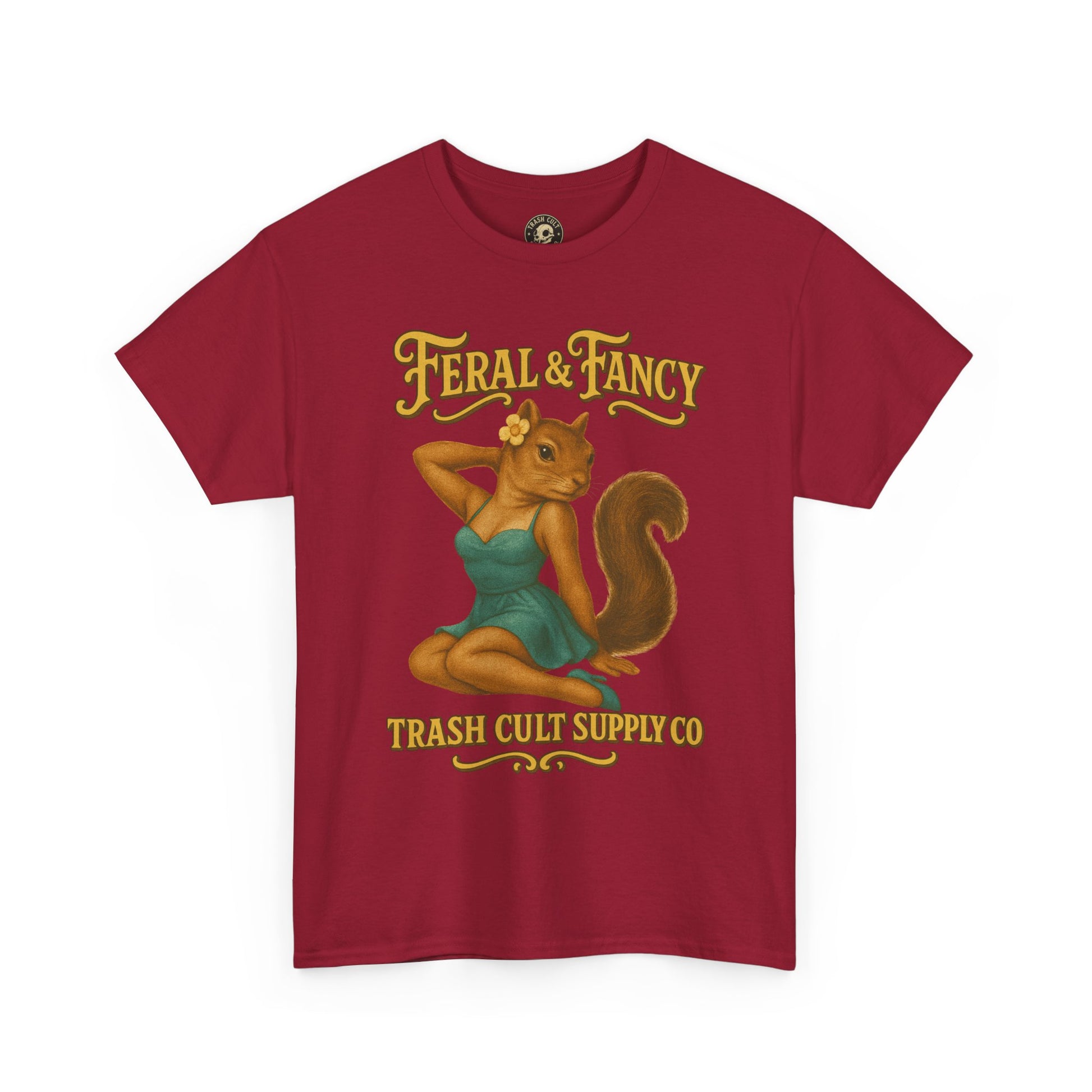 Feral & Fancy Pin-Up Squirrel Shirt – Vintage 1950s Style | Trash Cult Supply Co | Gildan 5000