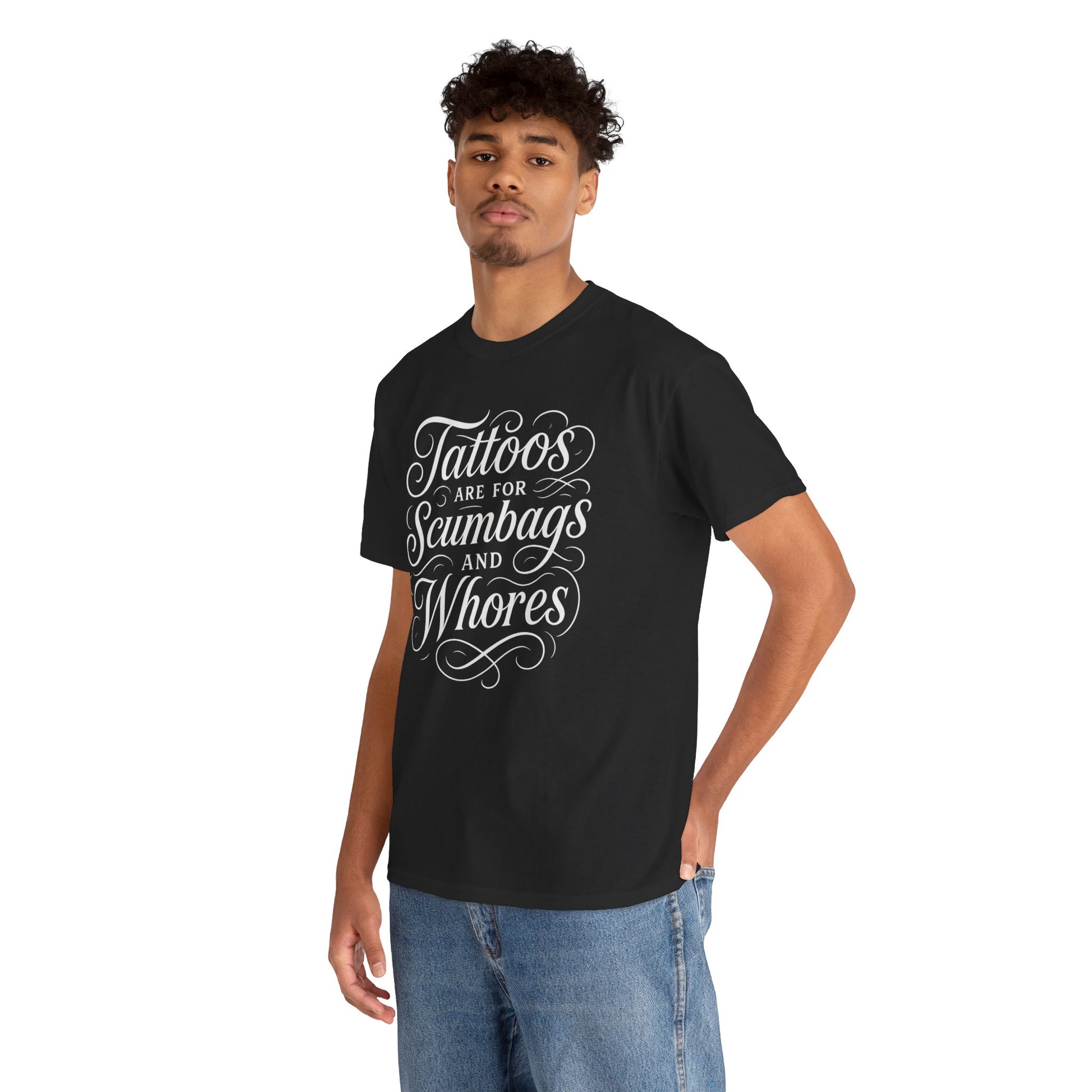 Casual Graphic Tee - "Tattoos Are for Scumbags and Whores" - Edgy Streetwear, Gift for Tattoo Lovers, Fun Unisex Fashion, Unique [...]