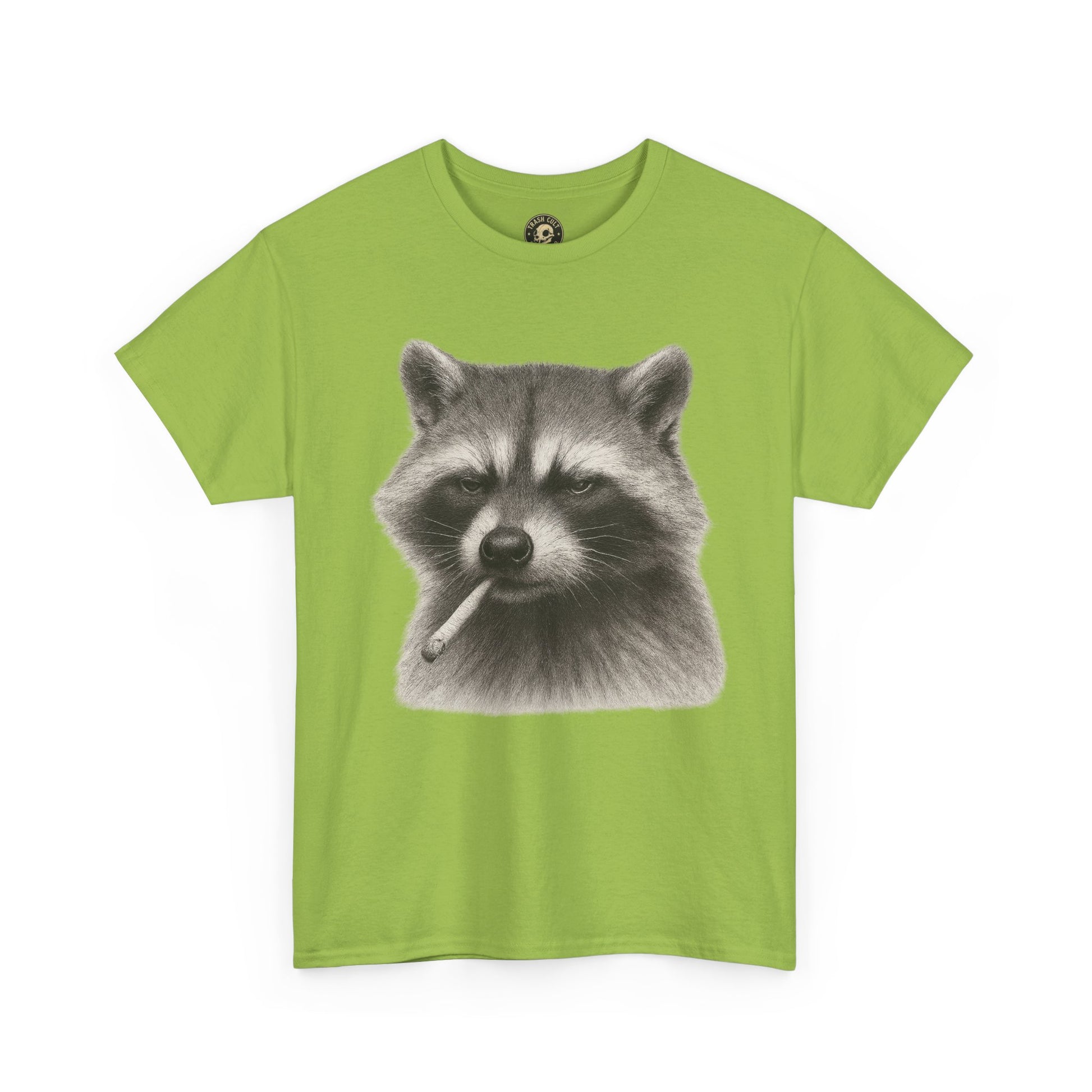 Dirty Harry Raccoon Halftone Shirt – Soft Grit Aesthetic, Smoking Trash Panda Graphic Tee