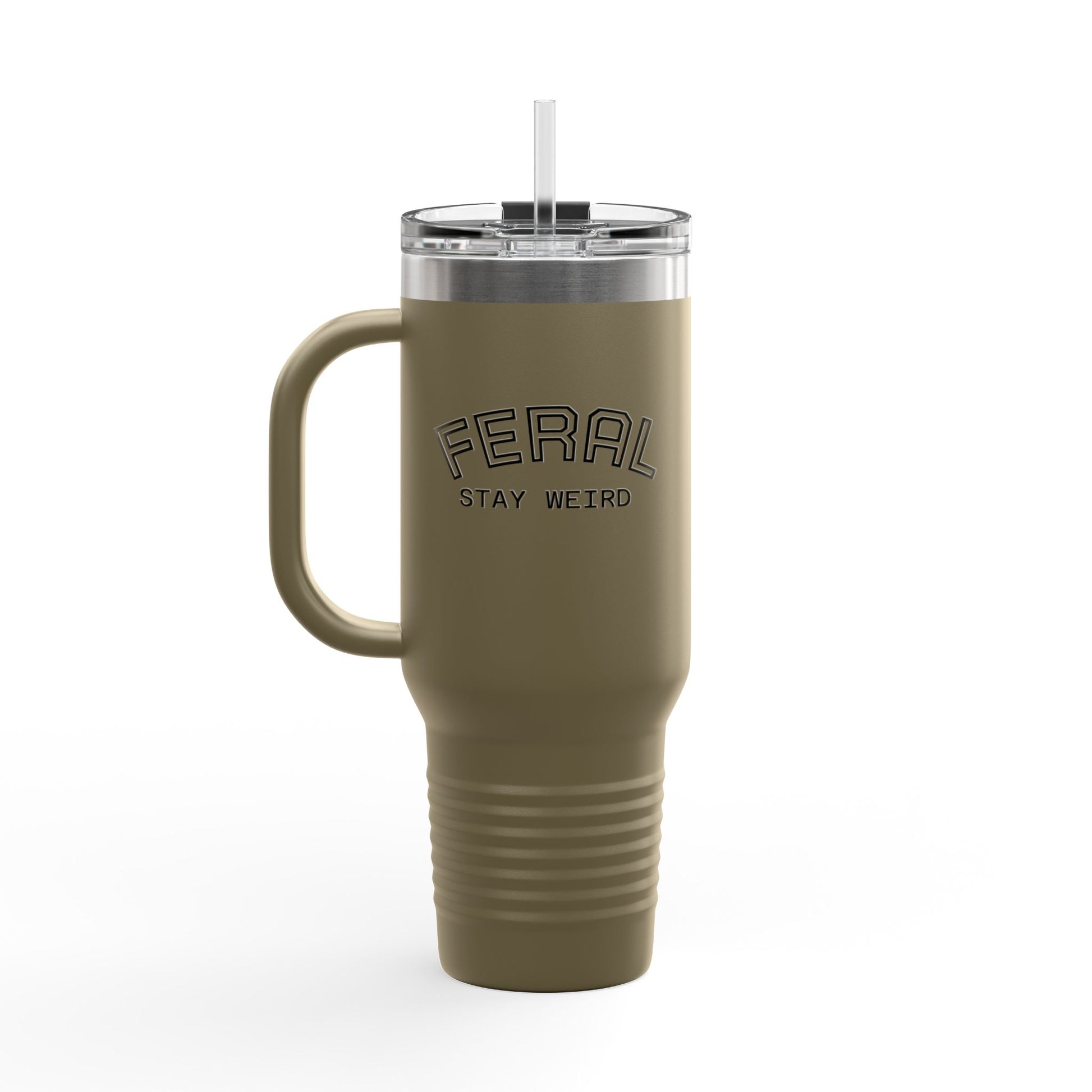 40oz Insulated Travel Mug with Handle – Leak-Proof Stainless Steel Tumbler for Hot & Cold Drinks | Trash Cult / FERAL Edition
