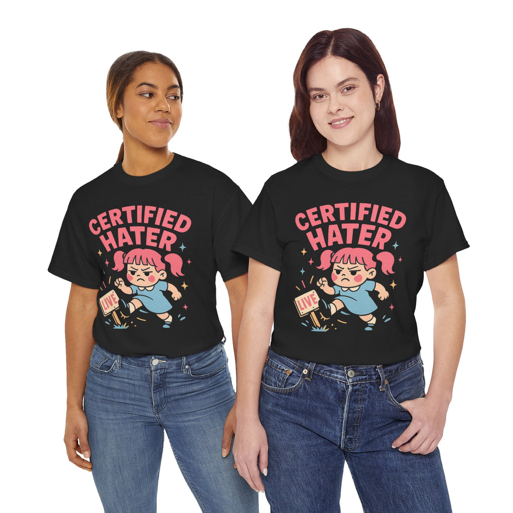 Certified Hater Unisex Heavy Cotton Tee, Funny Graphic T-Shirt, Casual Wear, Gift for Friends, Birthday Gift, Unique Humor Tee