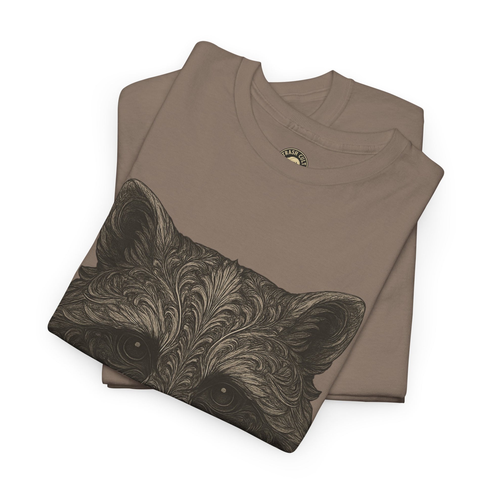 Ornate Raccoon Face Shirt – Intricate Woodland Animal Art Tee – Tattoo-Inspired Forest Aesthetic – Trash Cult Supply Co.