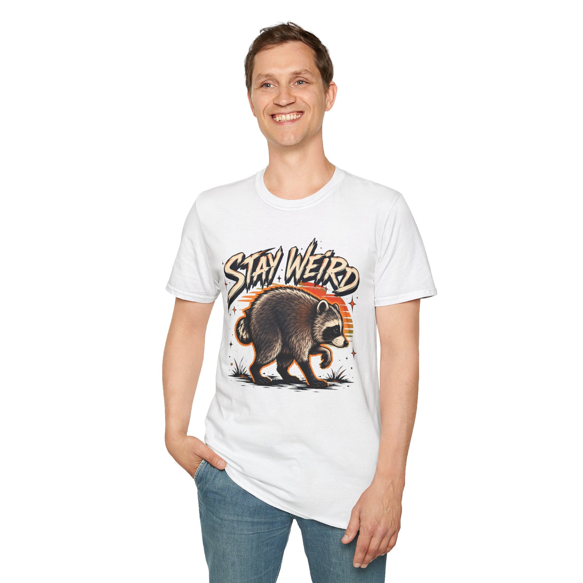 Stay Weird Raccoon Jimothy T-Shirt — Vintage Graphic Tee