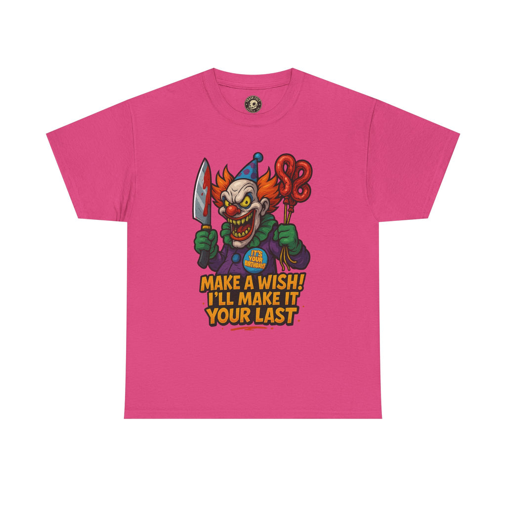 Creepy Clown Tee - Halloween Costume Shirt, Unisex Heavy Cotton Tee, Spooky Graphic Tee, Gag Gift, Horror Fan Apparel