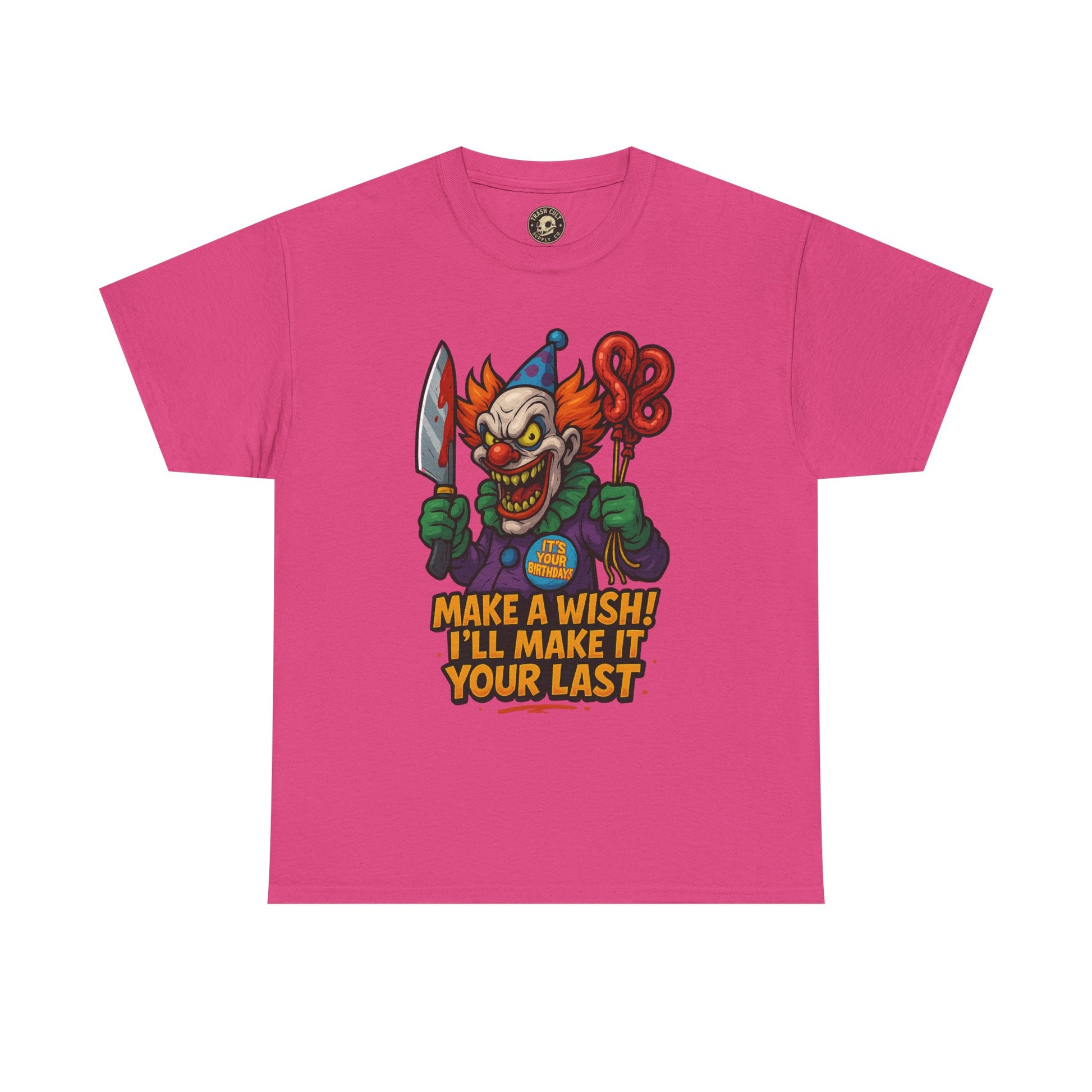 Creepy Clown Tee - Halloween Costume Shirt, Unisex Heavy Cotton Tee, Spooky Graphic Tee, Gag Gift, Horror Fan Apparel