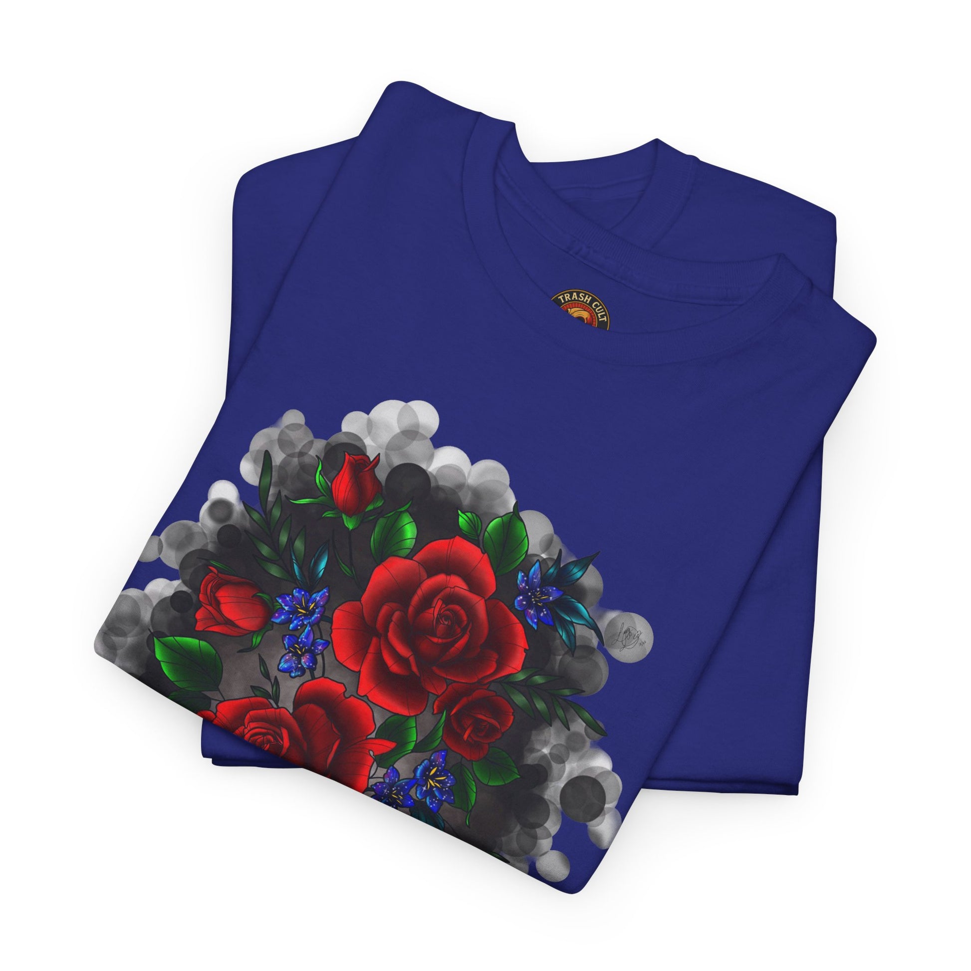 Floral Smoke Tattoo T-Shirt – Lara Davenport x Trash Cult Supply Co. Collab (Gildan 5000)