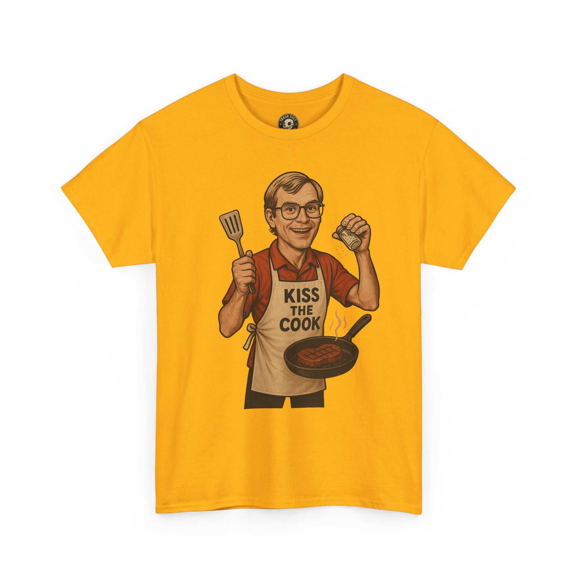 Kiss the Cook Dark Humor Chef Shirt – Creepy Retro Kitchen Parody