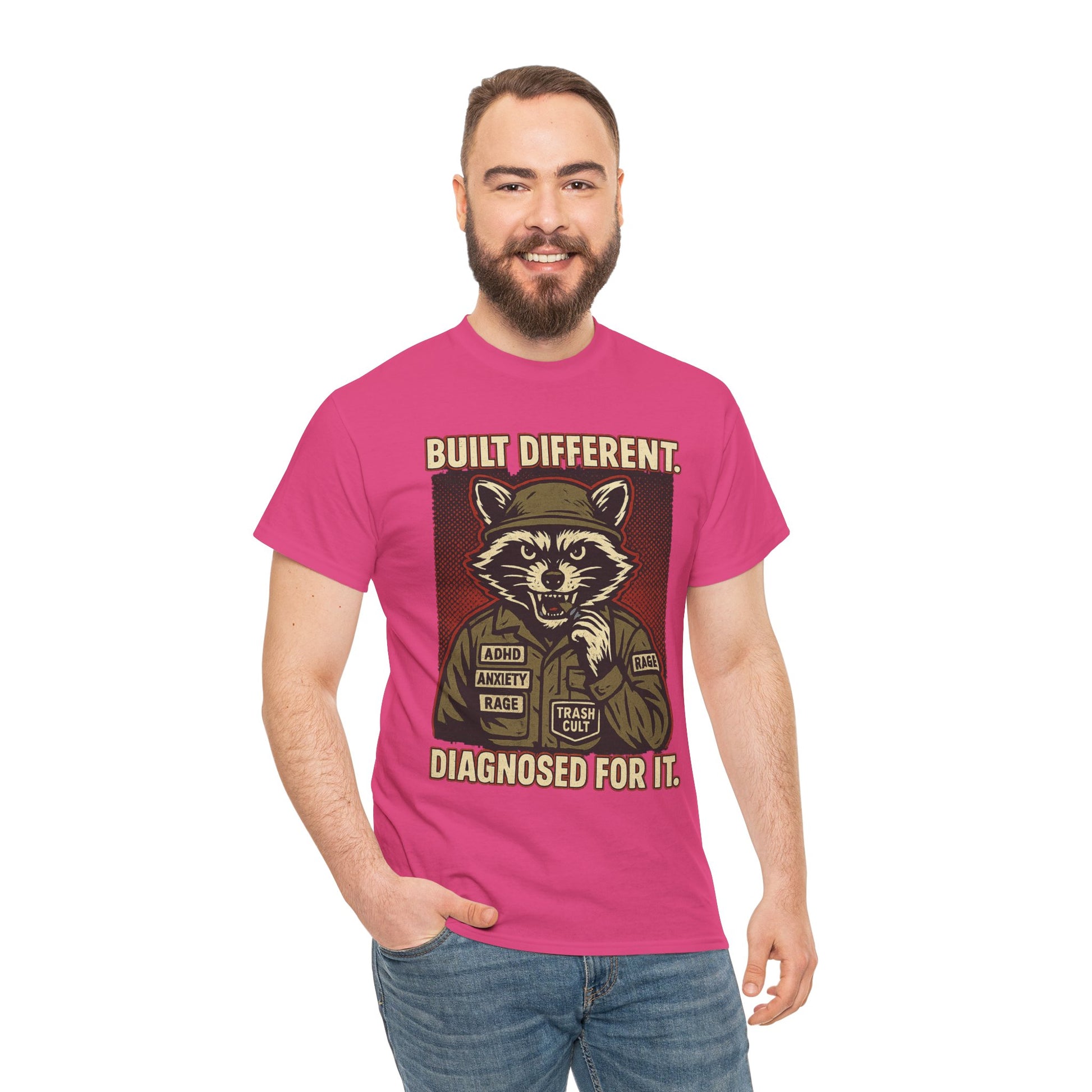 Built Different Diagnosed For It Military Raccoon Shirt – Gildan 5000