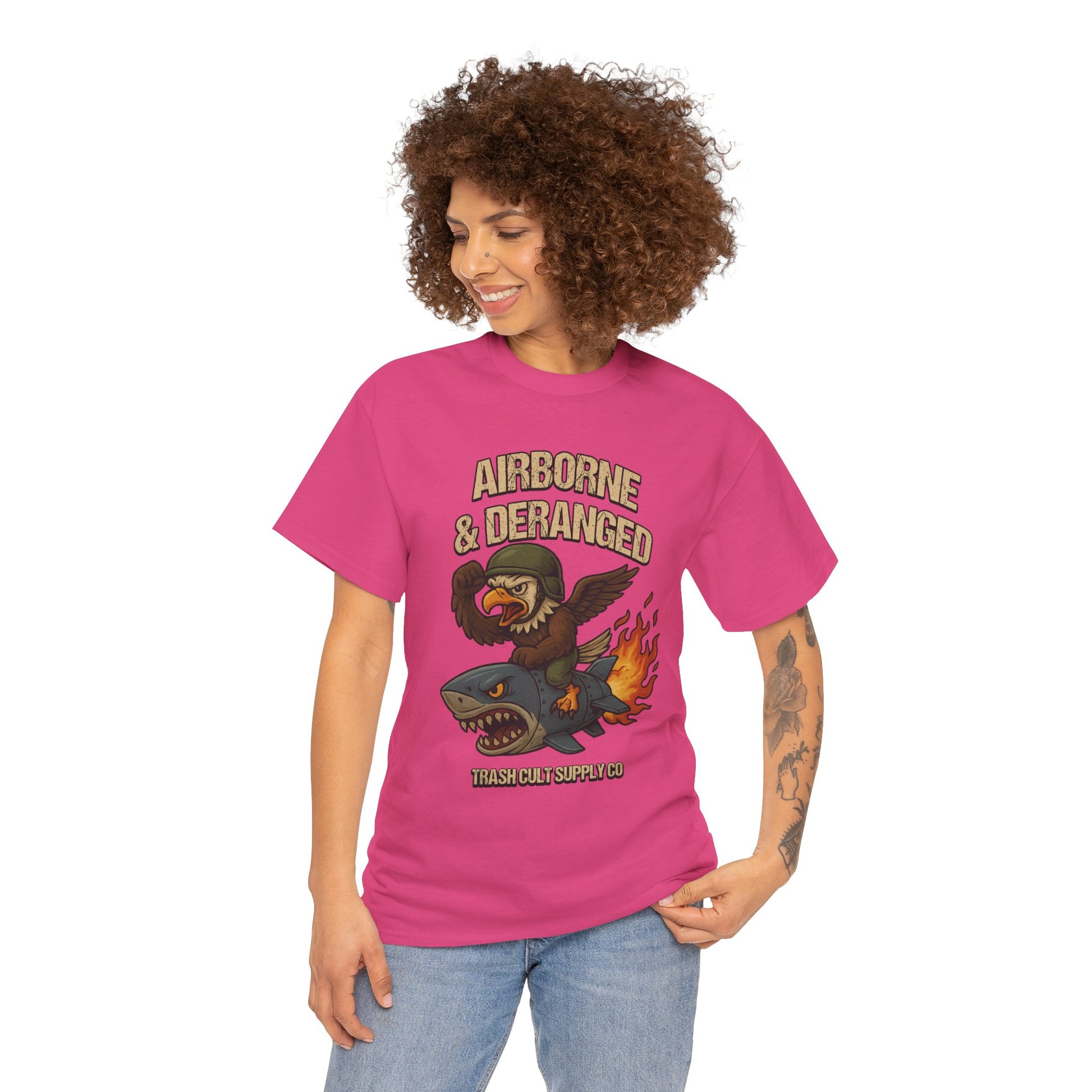 Airborne & Deranged T-Shirt – Trash Cult Supply Co. | Gildan 5000 Heavy Cotton Tee