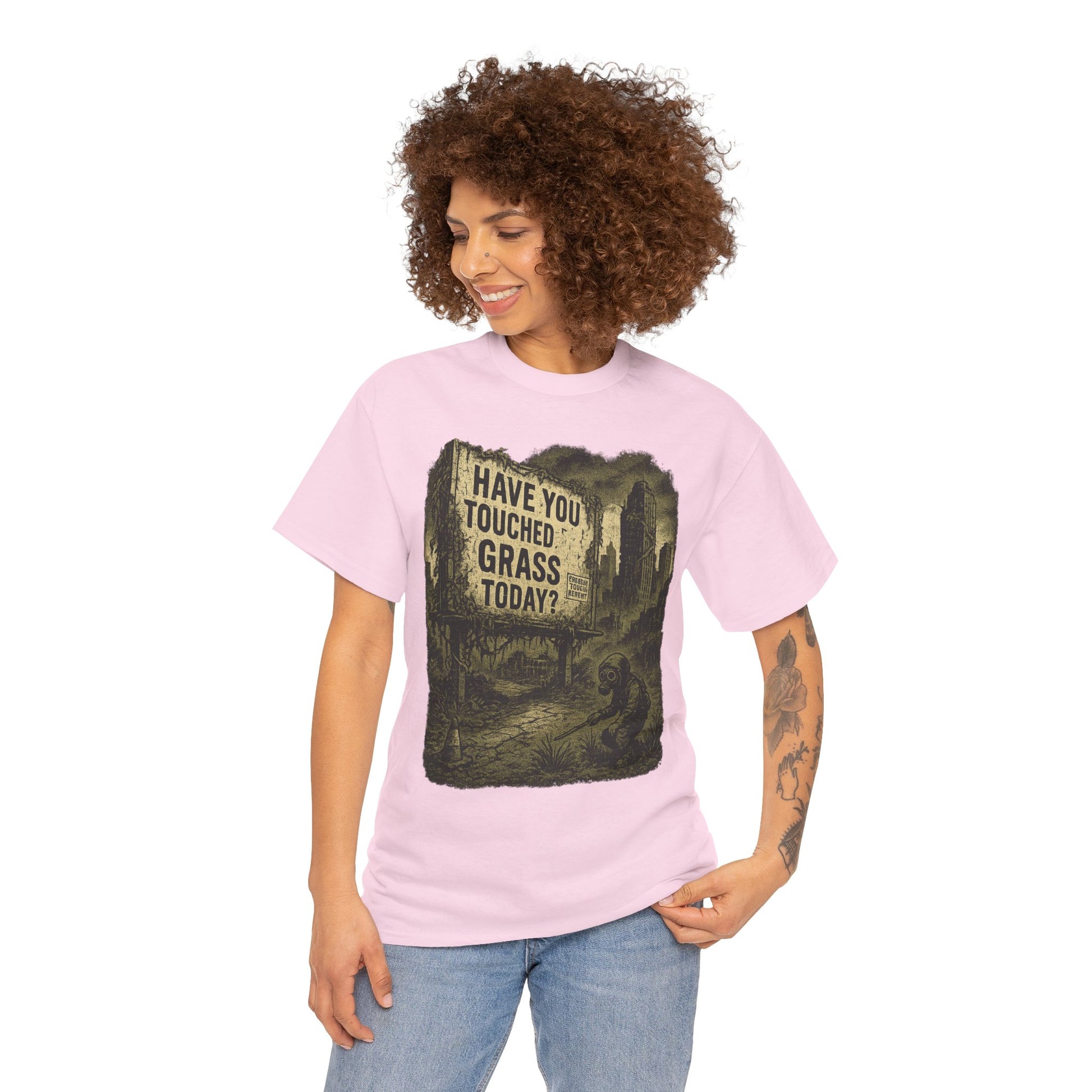 Post-Apocalyptic "Have You Touched Grass Today?" Shirt – Trash Cult Supply Co.