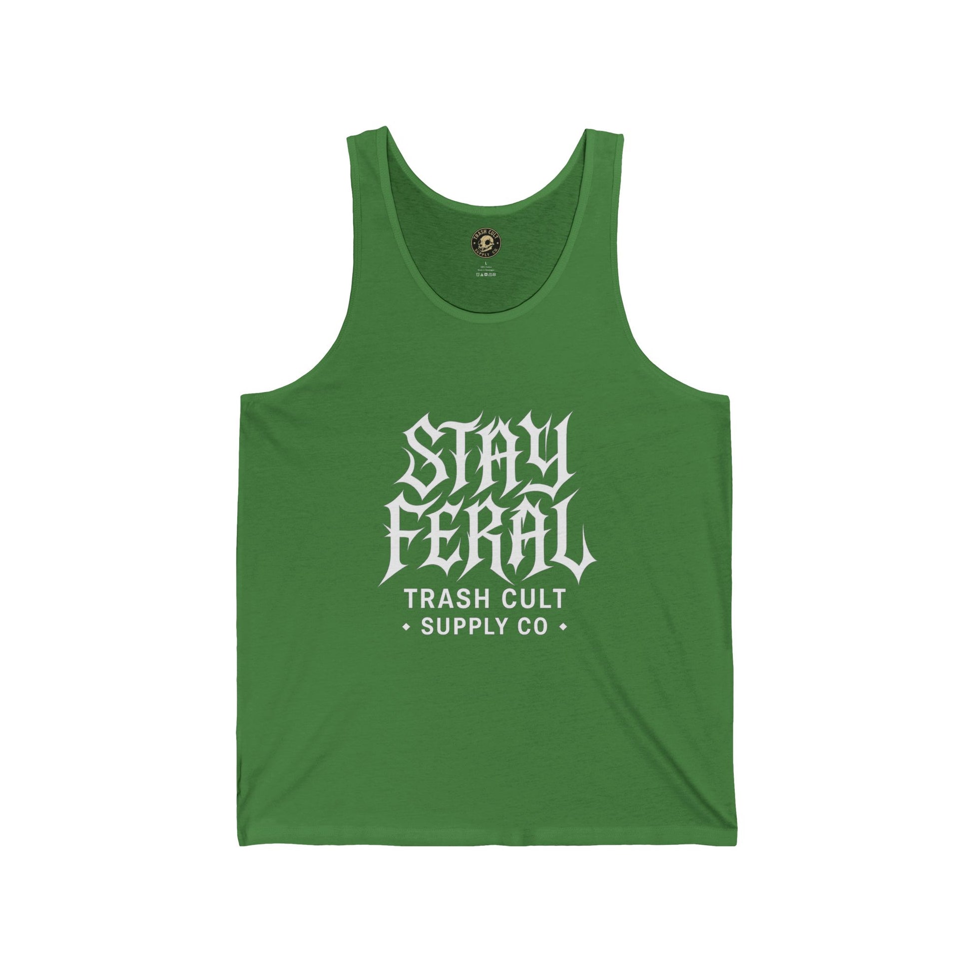 Stay Feral Unisex Jersey Tank | Cool Graphic Top for Summer, Gift for Outdoor Lovers, Festival Wear, Streetwear, Vintage Look