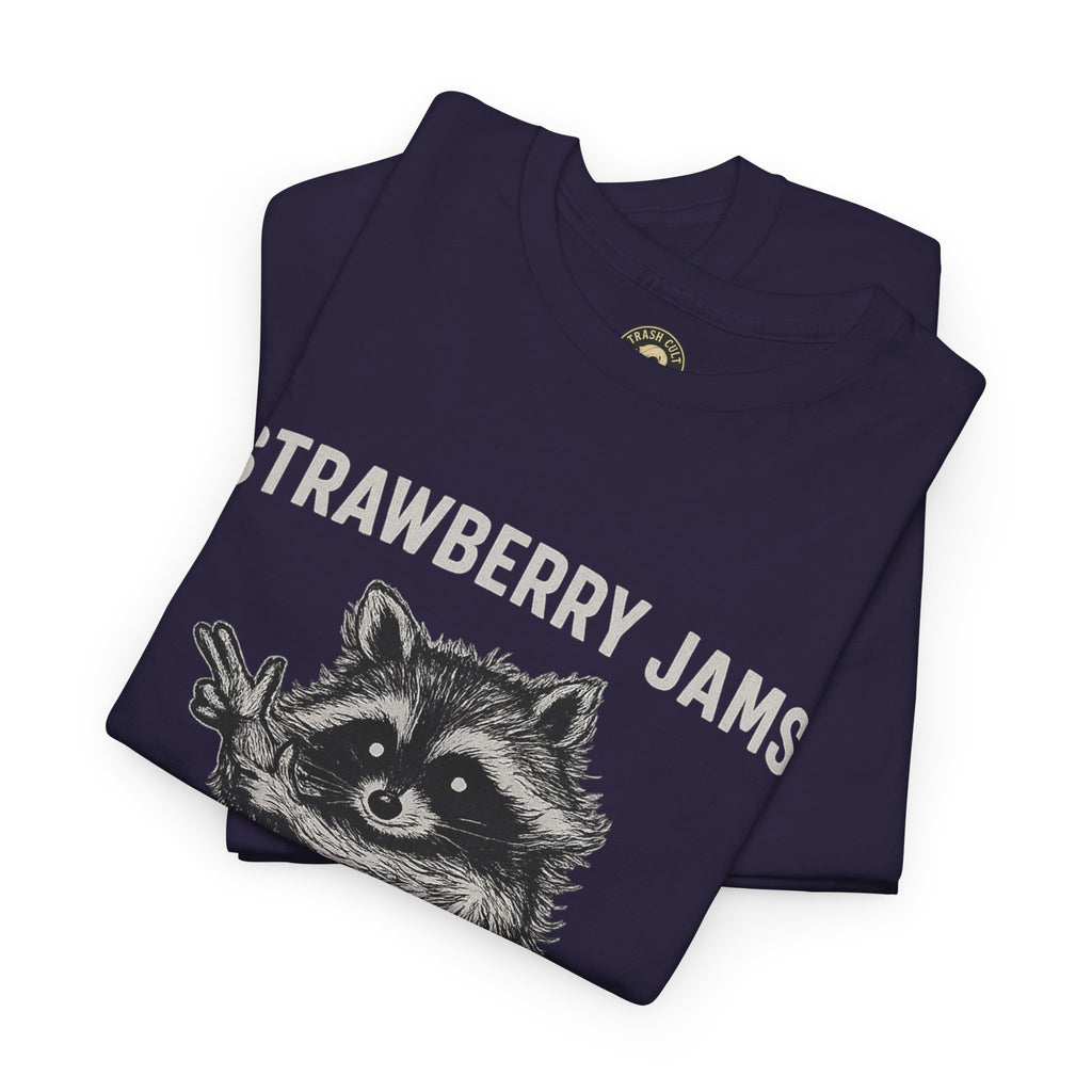 Strawberry Jams But My Glock Don’t Raccoon Shirt – Trash Cult Supply Co. Gildan 5000 Tee
