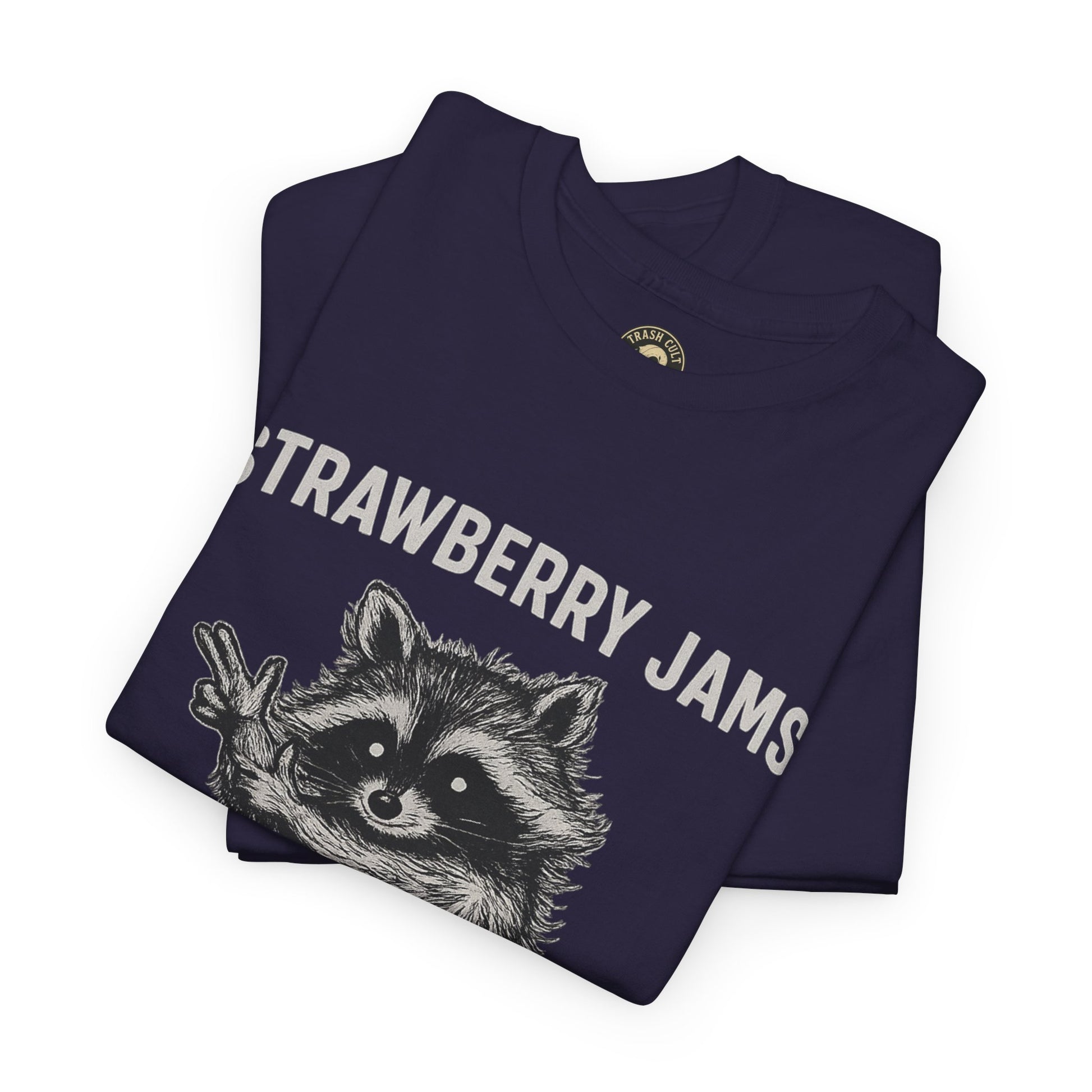 Strawberry Jams But My Glock Don’t Raccoon Shirt – Trash Cult Supply Co. Gildan 5000 Tee