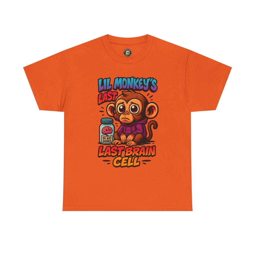 Lil Monkey’s Last Brain Cell Tee – Funny ADHD Cartoon Shirt – Gildan Heavy Cotton