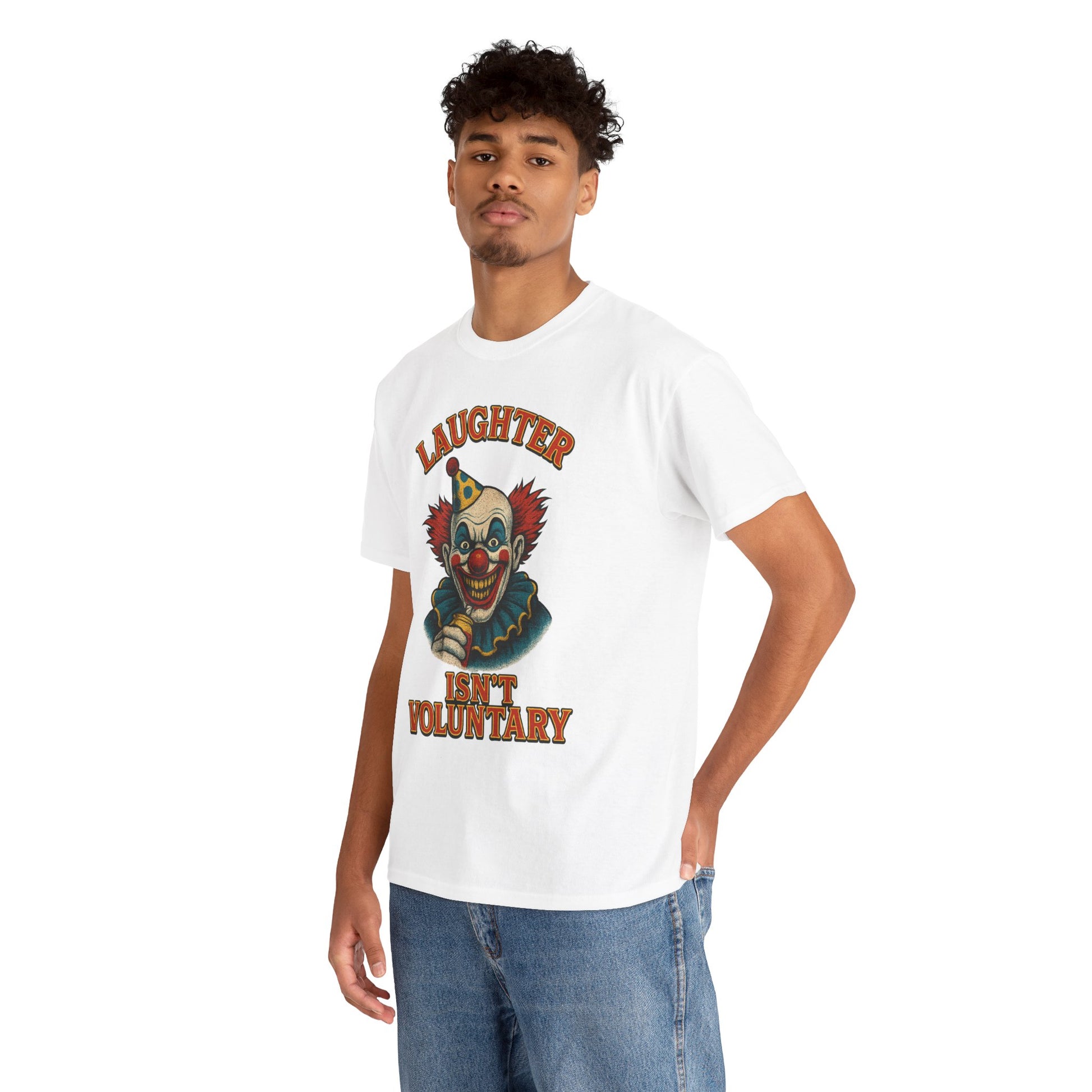 Laughter Isn’t Voluntary Creepy Clown Shirt – Circus Horror Tee – Gildan 5000