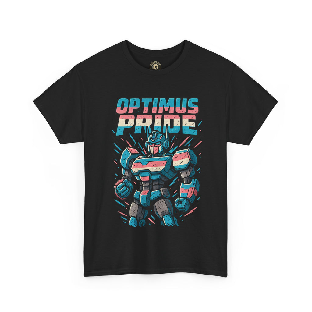 Optimus Pride T-Shirt – Funny Trans Mech LGBTQ+ Graphic Tee | Unisex Heavy Cotton Nerd Pride Shirt