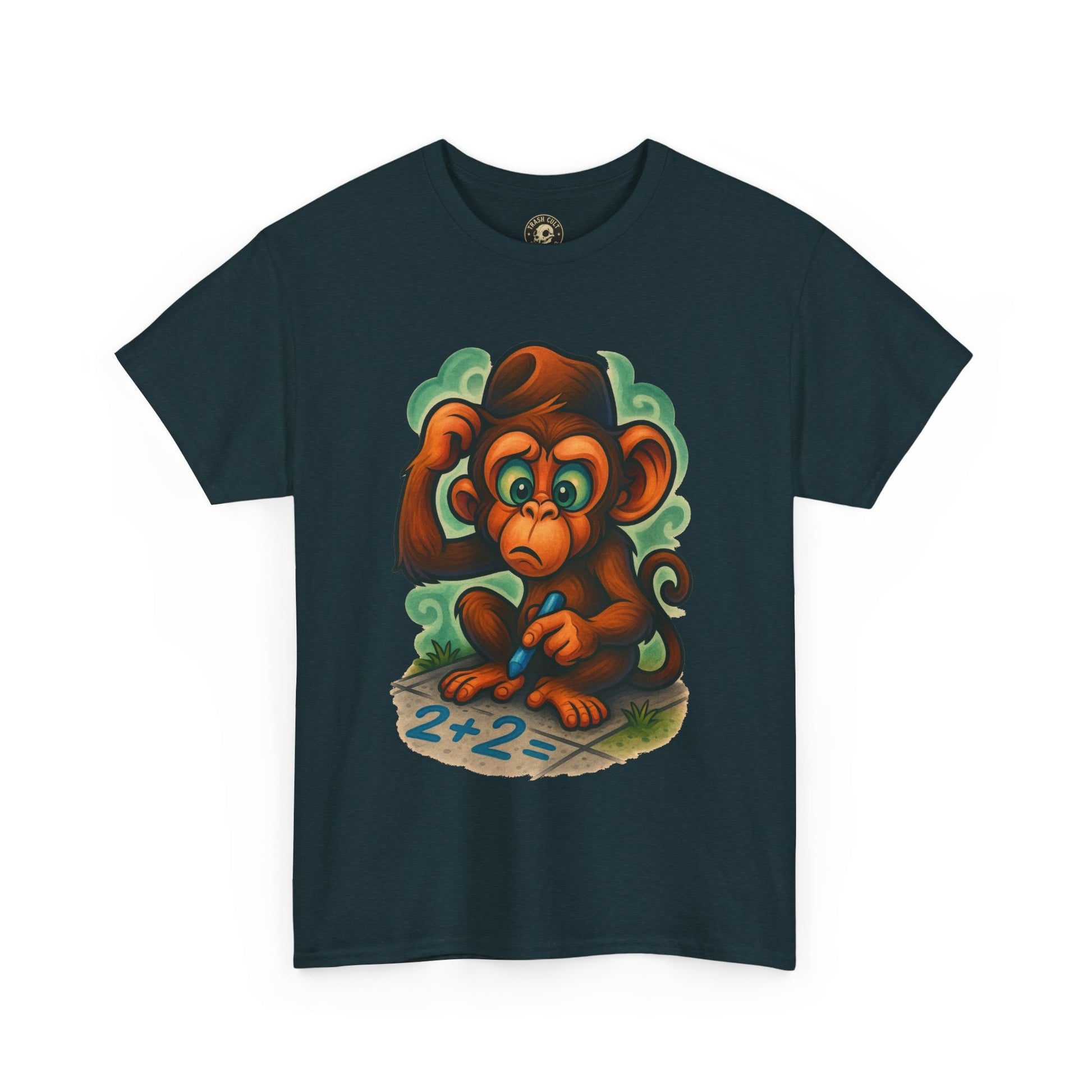 Confused Monkey Math Shirt – Funny Thoughtful Graphic Tee | Unisex Gildan 5000
