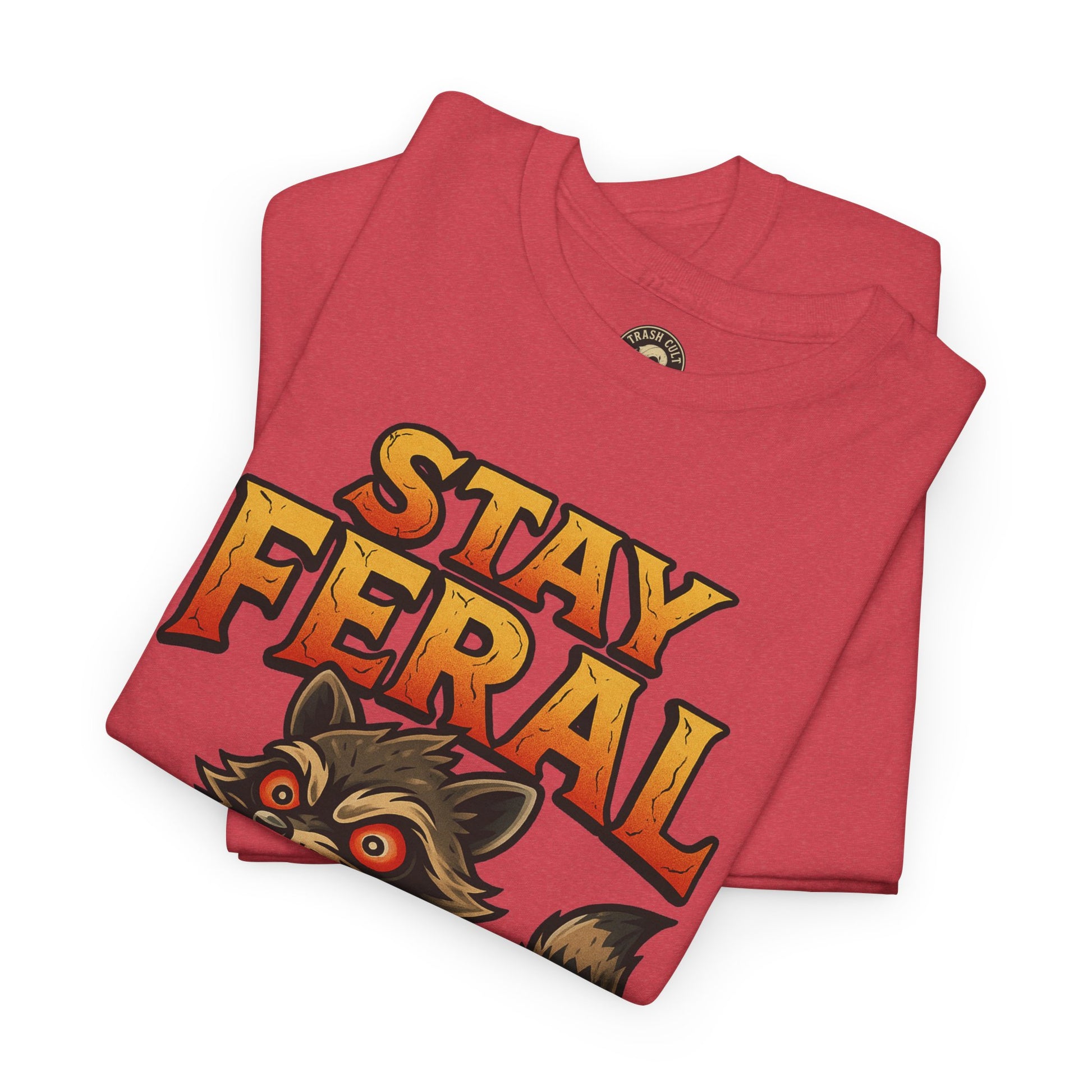 Stay Feral Roomba Raccoon T-Shirt – Bold New School Tattoo Style | Trash Cult Supply Co