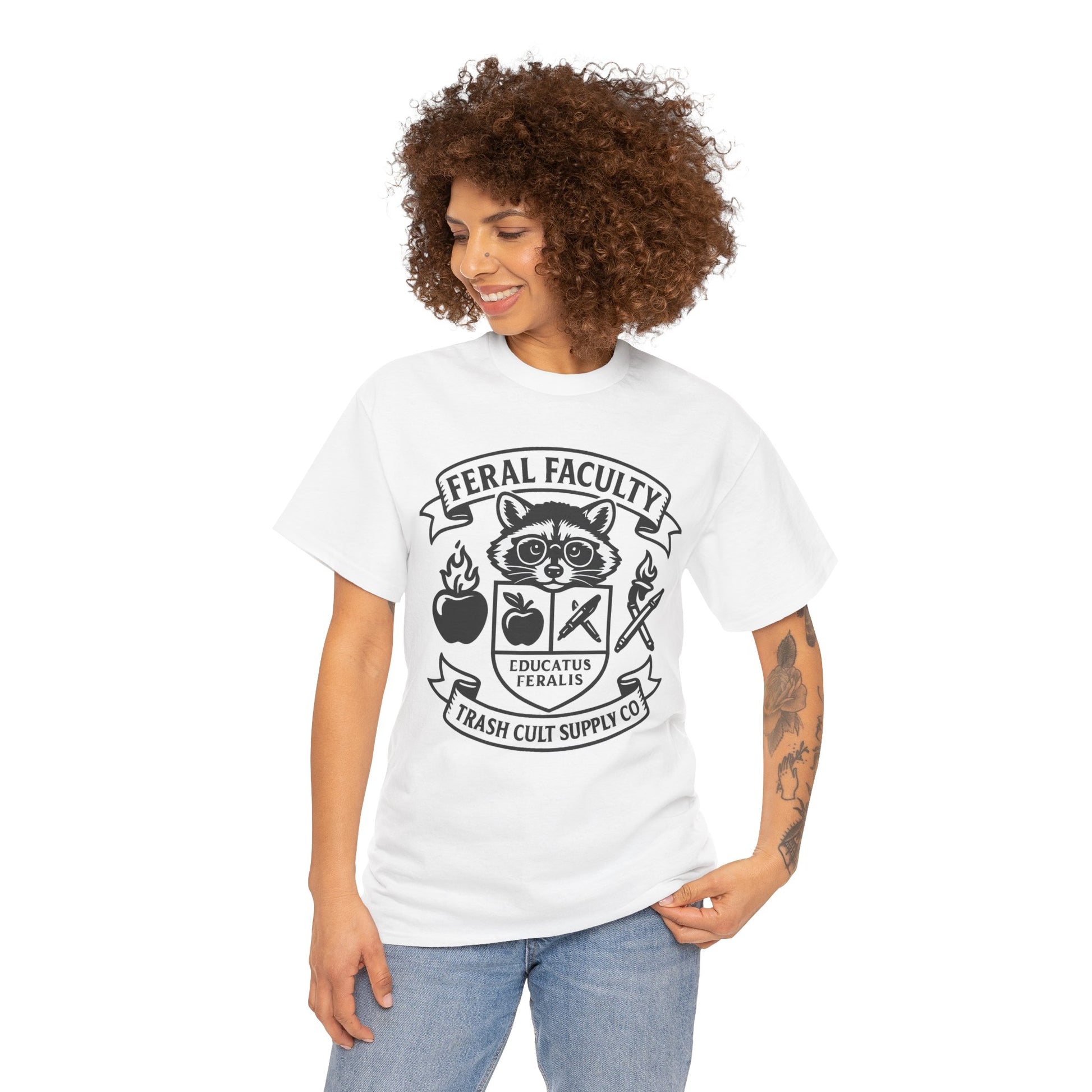 Feral Faculty Tee, Fun Teacher Shirt, Animal Lover Gift, Cool Graphic Tee, Casual Everyday Wear, Unisex Cotton T-Shirt