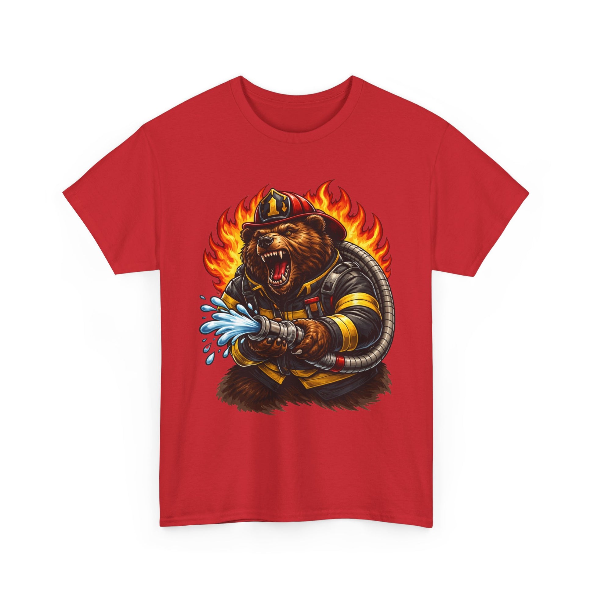 Firefighter Bear T-Shirt – Brave Fireman Graphic Tee