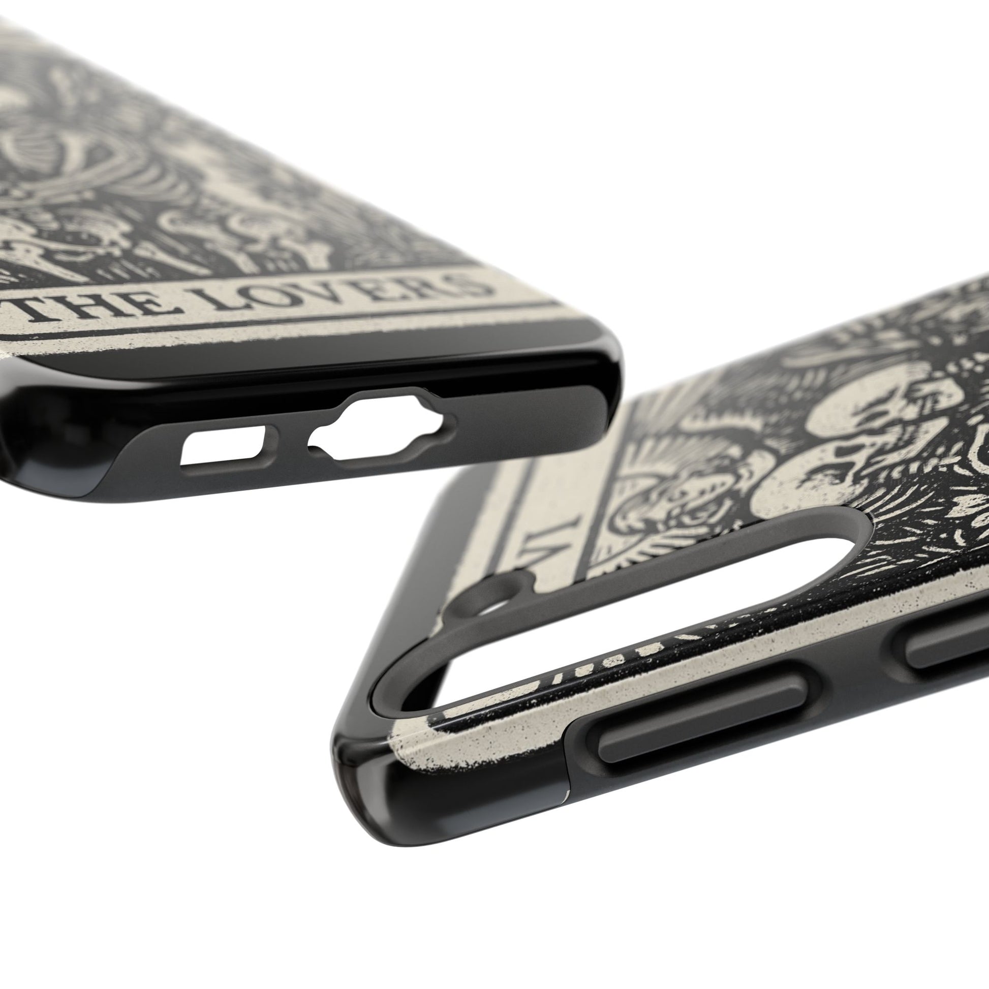 Tough Phone Case with Skeleton Lovers Design, Gothic Phone Cover, Unique Couples Gift, Halloween Accessory, Edgy Tech Design