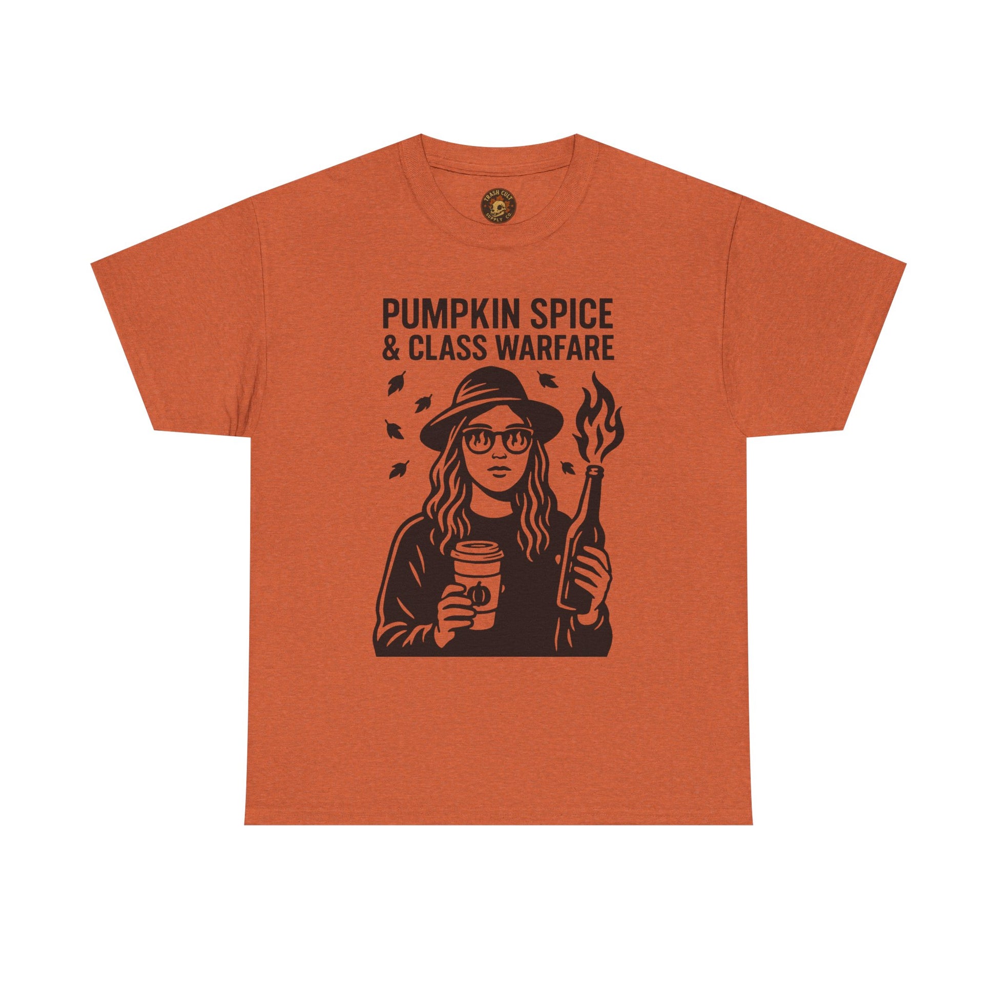Pumpkin Spice & Class Warfare Shirt – Fall Riot Girl Graphic Tee – Fall of Humanity Collection – Trash Cult Supply Co.
