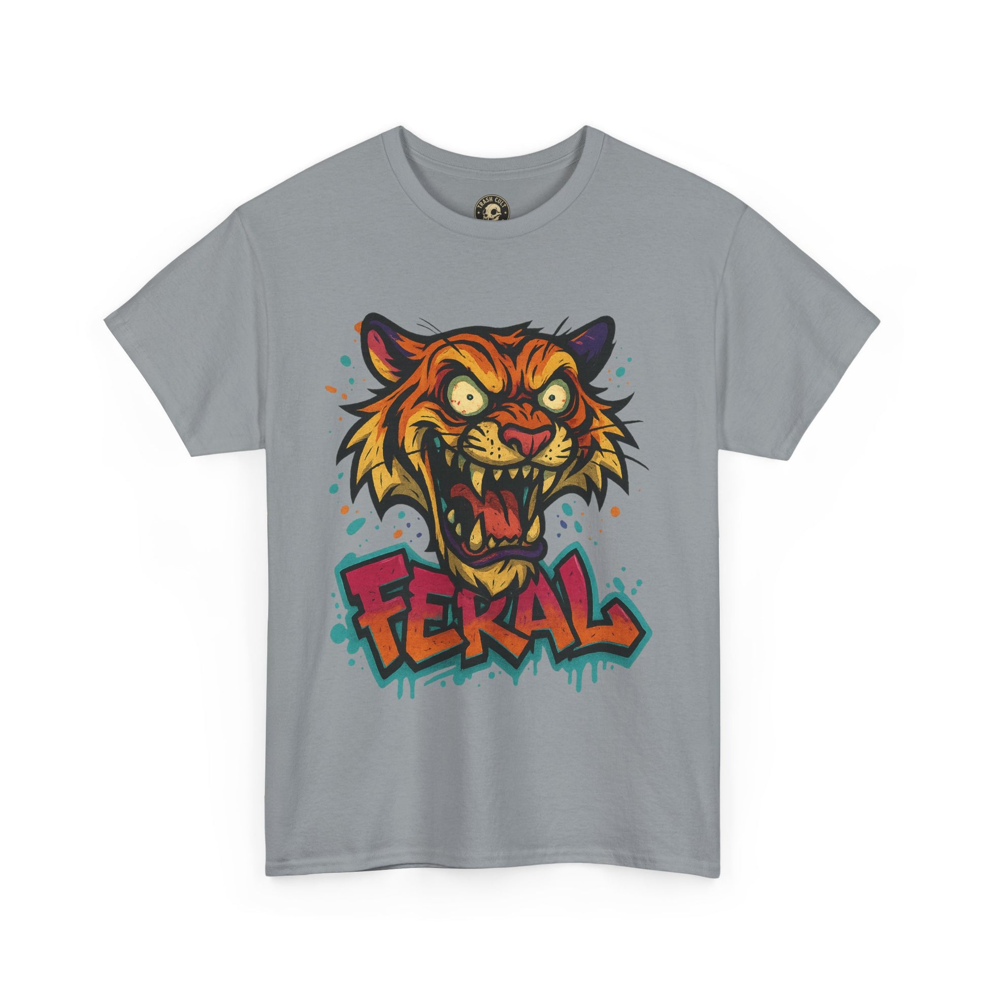 Feral Tiger Graphic Tee, Custom Artwork Shirt, Vintage Style T-Shirt, Casual Wear, Unique Gift for Animal Lovers