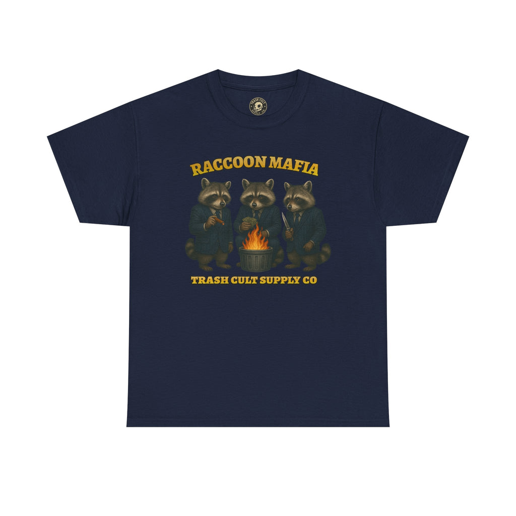 Raccoon Mafia T-Shirt – Realistic Gangster Raccoons in Suits | Trash Cult Supply Co | Gildan 5000