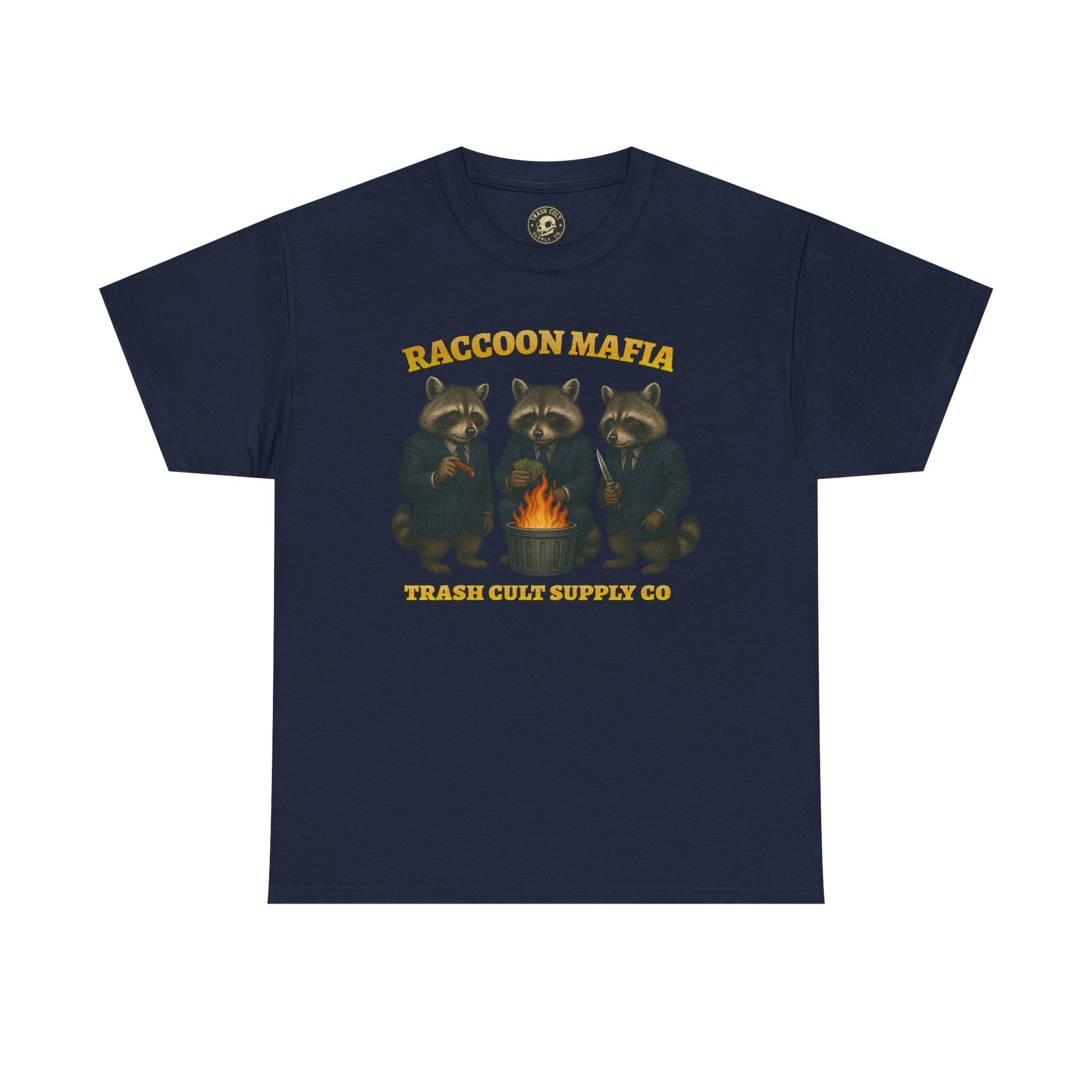 Raccoon Mafia T-Shirt – Realistic Gangster Raccoons in Suits | Trash Cult Supply Co | Gildan 5000