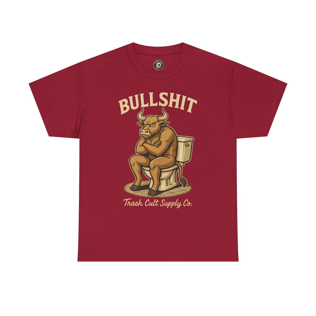 “BULLSHIT” Angry Bull Toilet Tee – Trash Cult Supply Co. | Gildan 5000 T-Shirt