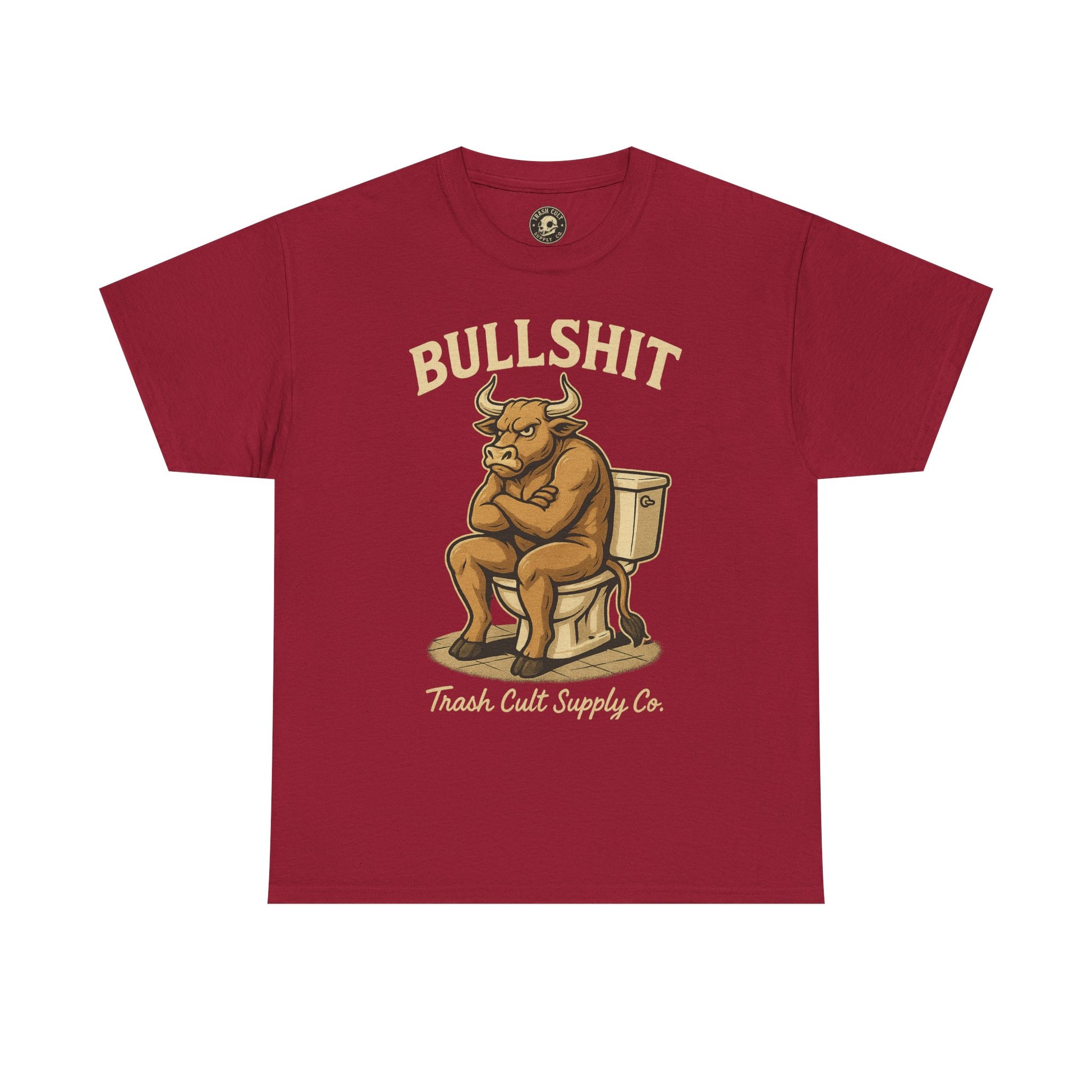 “BULLSHIT” Angry Bull Toilet Tee – Trash Cult Supply Co. | Gildan 5000 T-Shirt