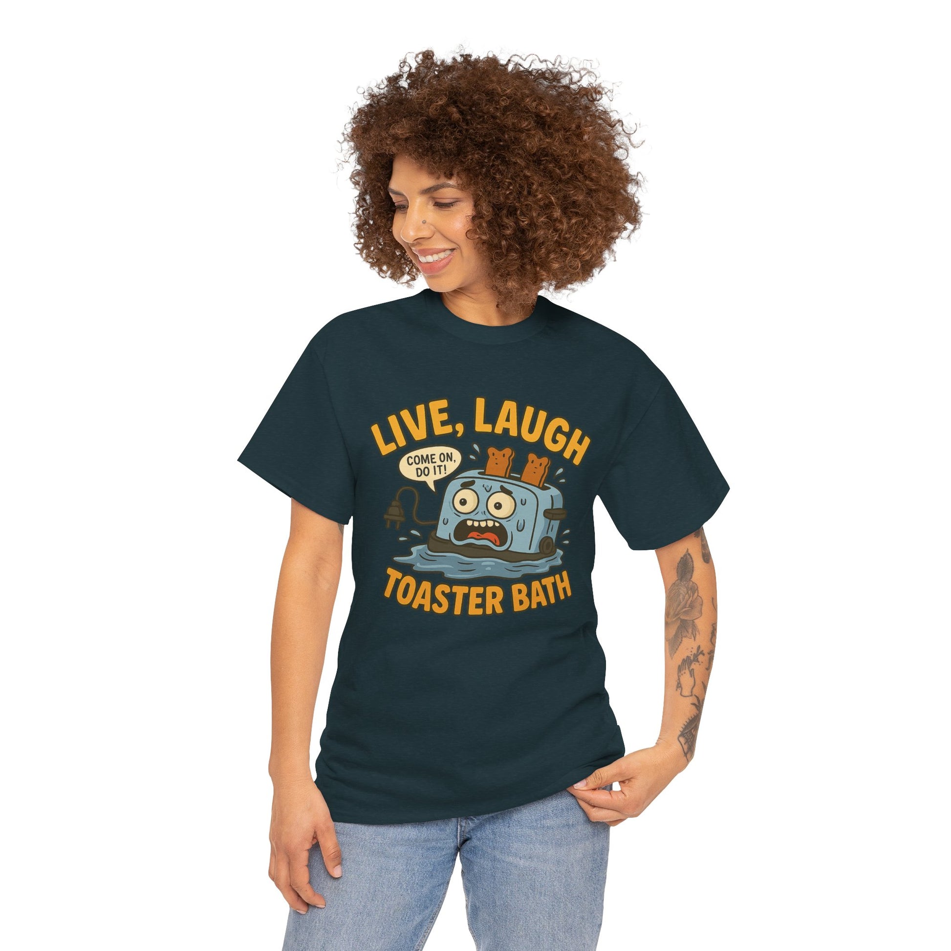 Funny Toaster Bath Tee, Humorous Unisex Shirt, Gift for Friends, Lightweight Cotton Tee, Birthday Party Outfit