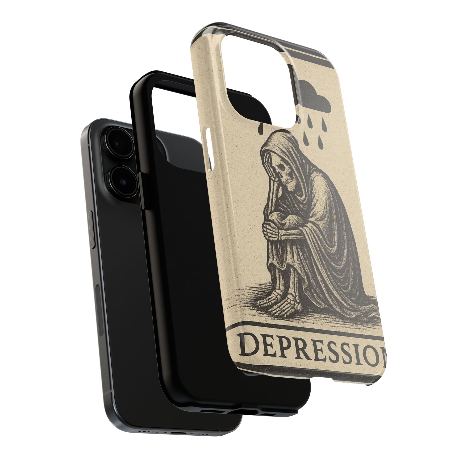 Dark Humor Phone Case, Goth iPhone Cover, Macabre Gift, Depression Art Case, Unique Phone Protector