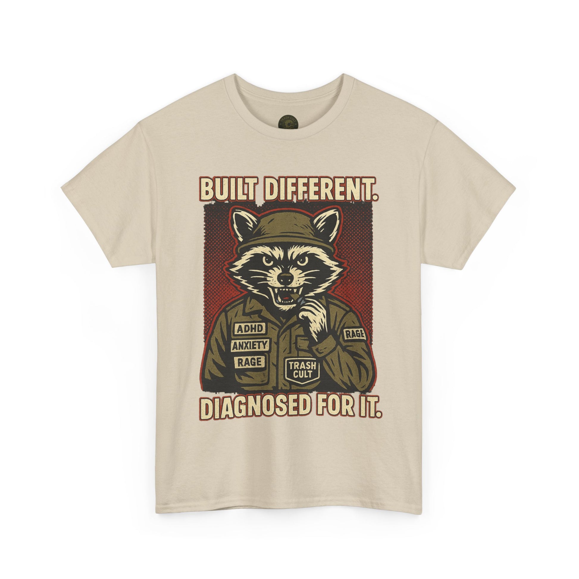 Built Different Diagnosed For It Military Raccoon Shirt – Gildan 5000