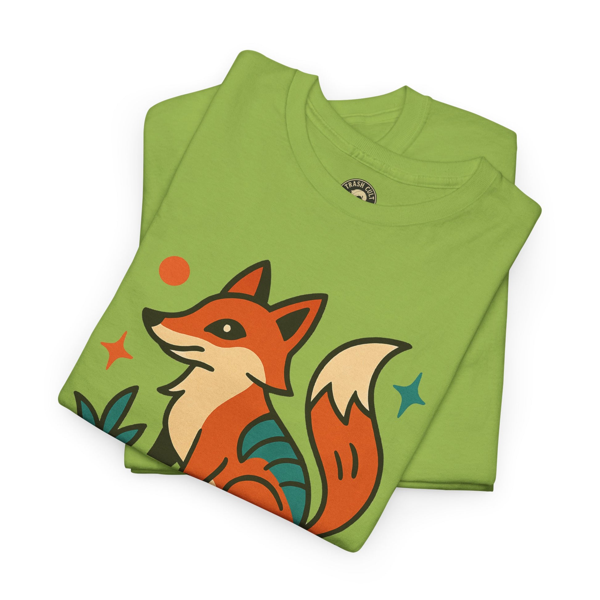 Trash Cult Fox Unisex Heavy Cotton Tee - Eco-Friendly Fashion Statement, Perfect for Nature Lovers, Casual Wear, Gifts, and Festivals