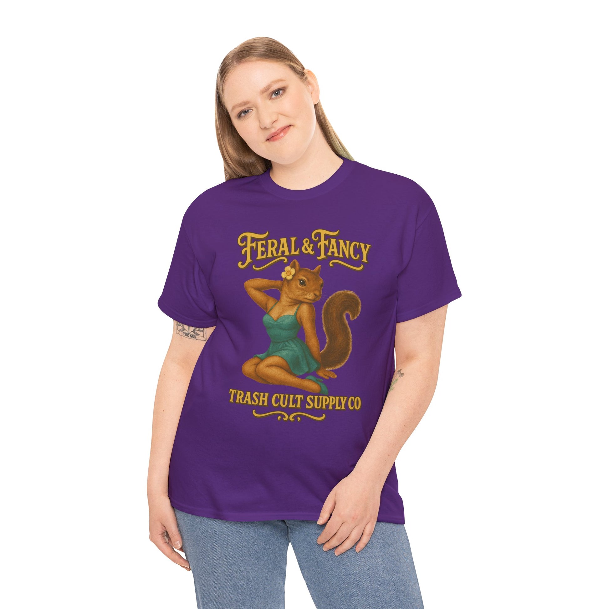 Feral & Fancy Pin-Up Squirrel Shirt – Vintage 1950s Style | Trash Cult Supply Co | Gildan 5000