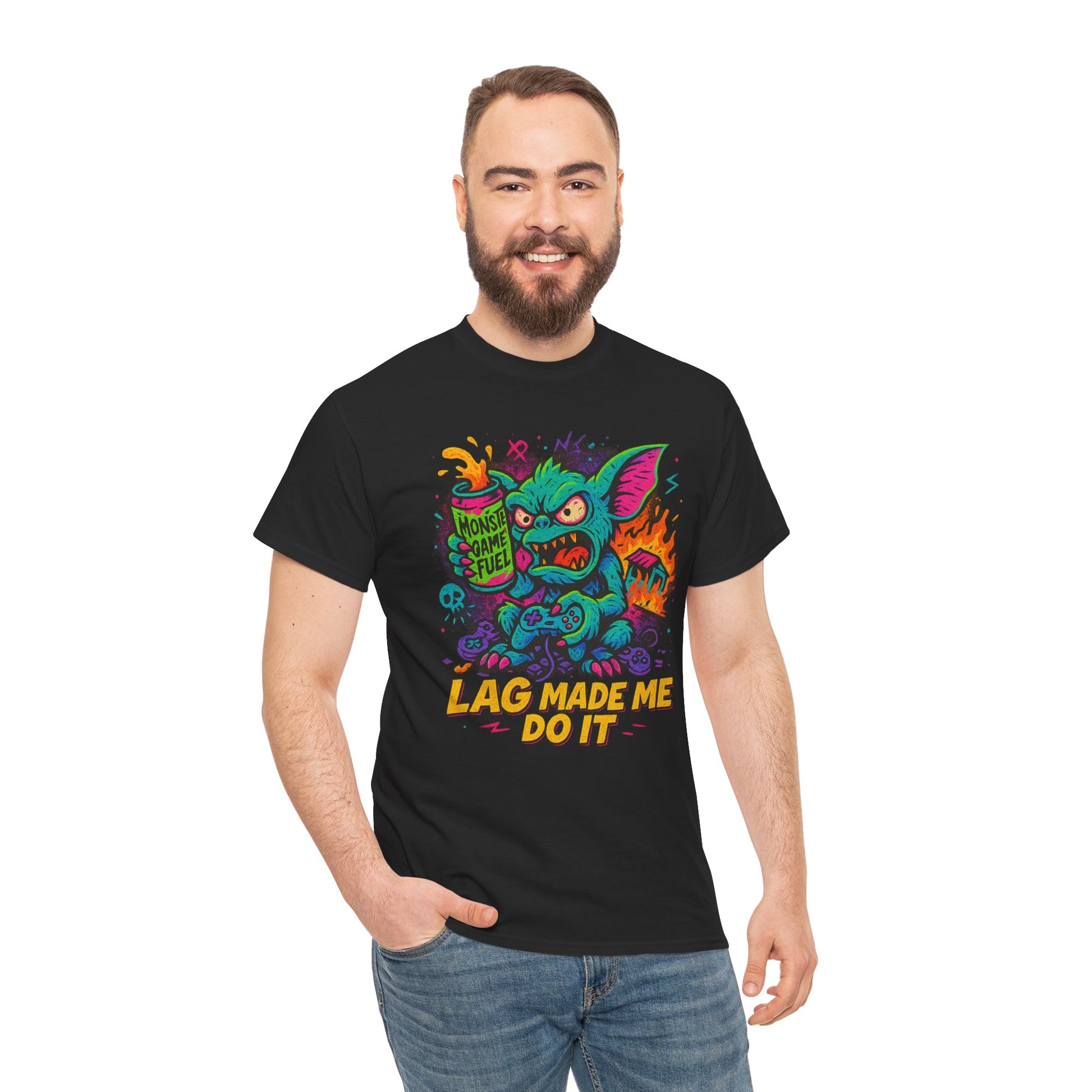 Lag Made Me Do It – Limited Edition Gamer Gremlin Tee | Gildan 5000 | Illuminasty Drop