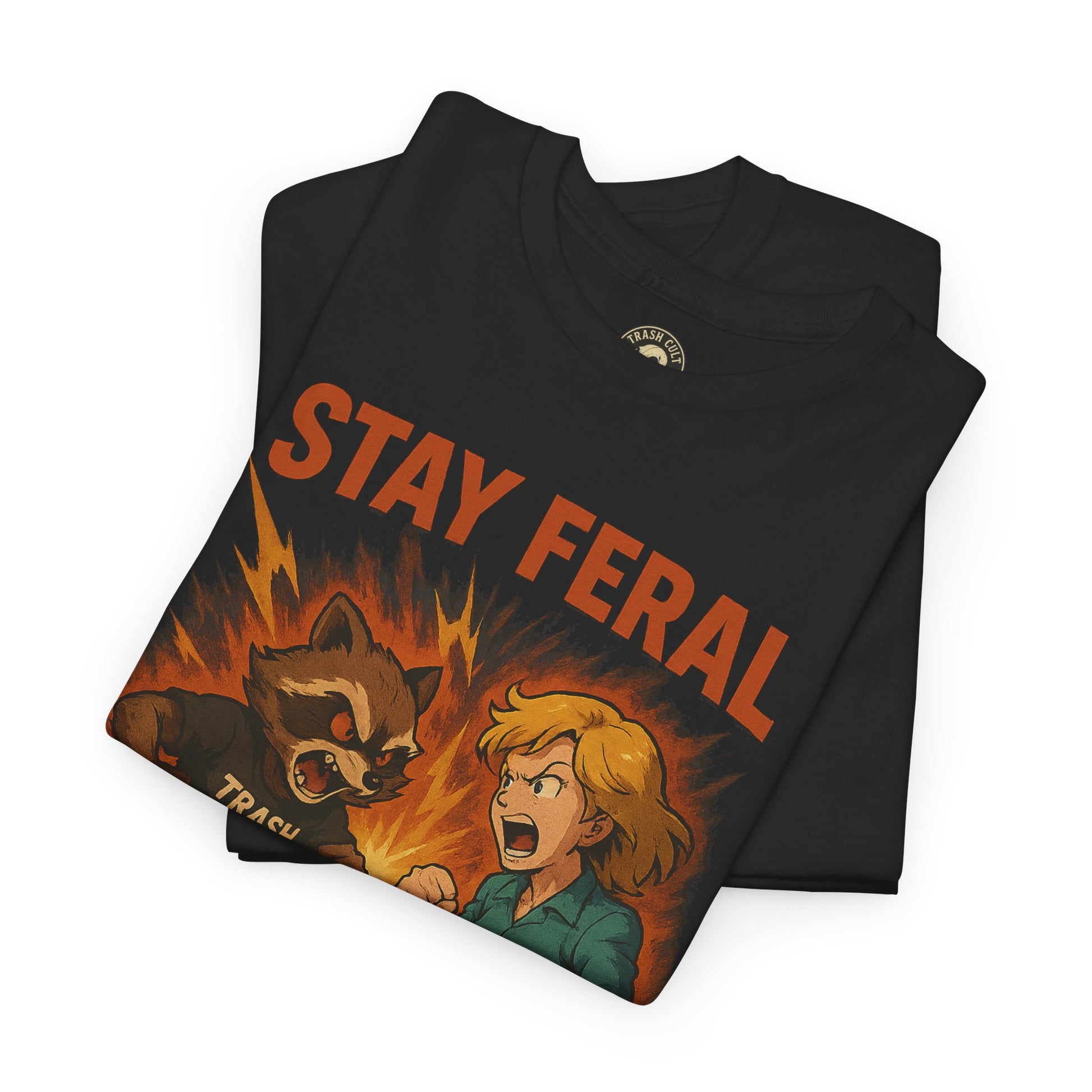 Stay Feral Anime Battle Shirt – Trash Cult Supply Co. | Gildan 5000 Unisex Tee